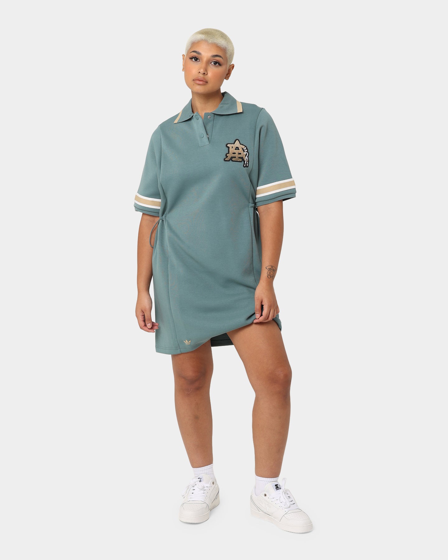 Adidas Women's Modern Collegiate Polo Dress - Stylish Green Tennis & Golf Outfit for Casual Wear & Sports Activities