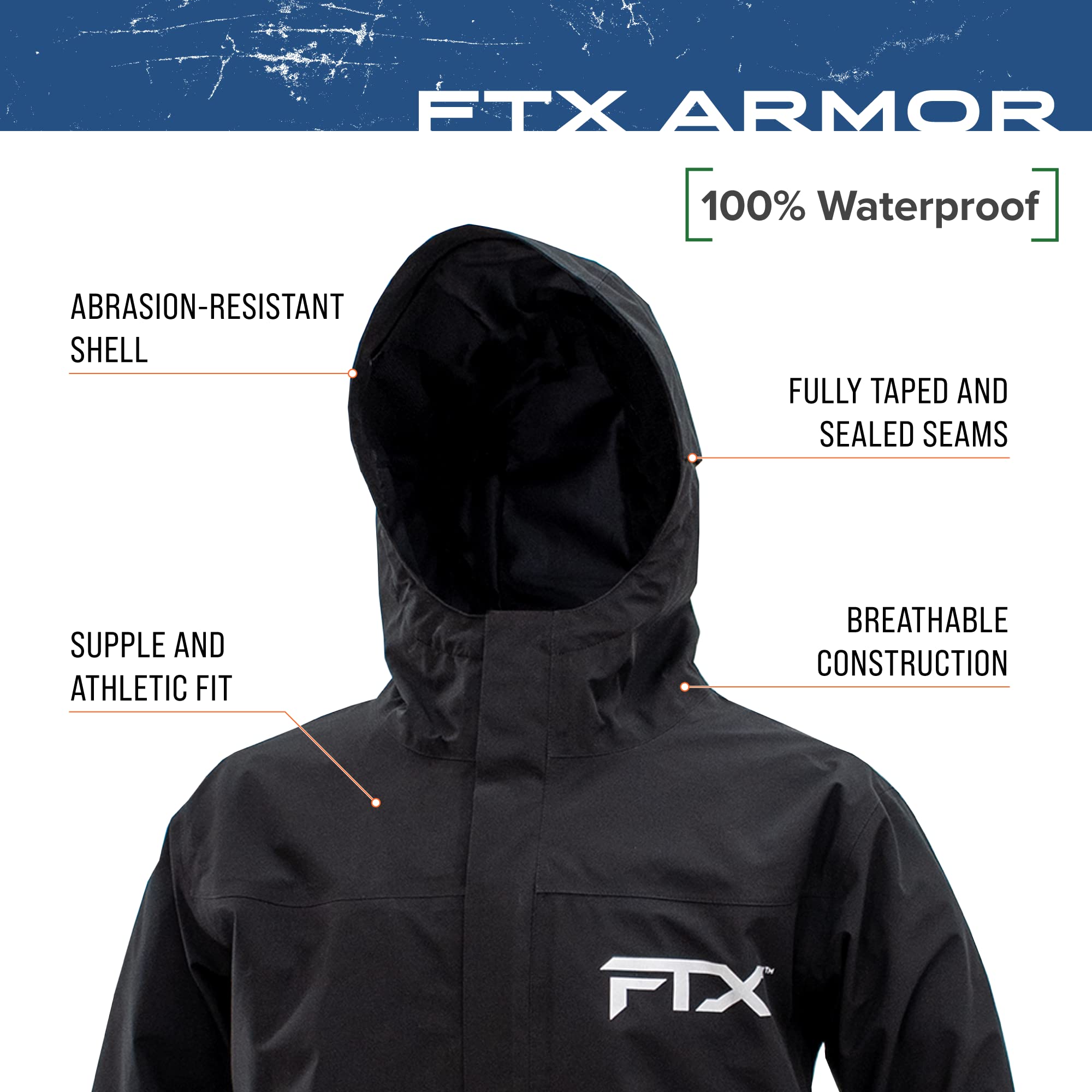 FROGG TOGGS Men's FTX Armor Waterproof Rain Jacket - Lightweight, Breathable Outdoor Gear for Hiking, Camping & Fishing