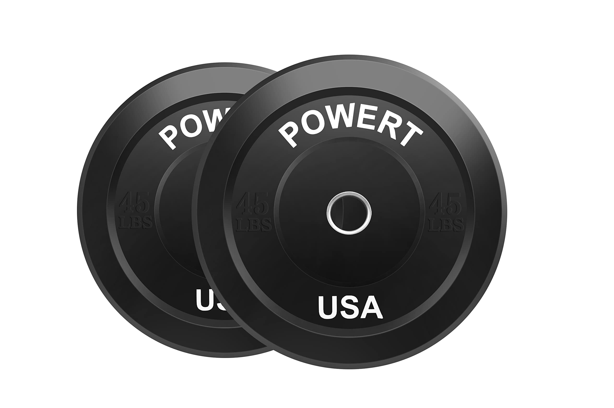 2-Inch Olympic Barbell Bumper Plates Pair - 5lb/10lb/15lb/25lb/35lb/45lb Weight Plates with Steel Ring Insert for CrossFit, Weightlifting & Strength Training - Perfect for Home Gym & Commercial Fitness Centers