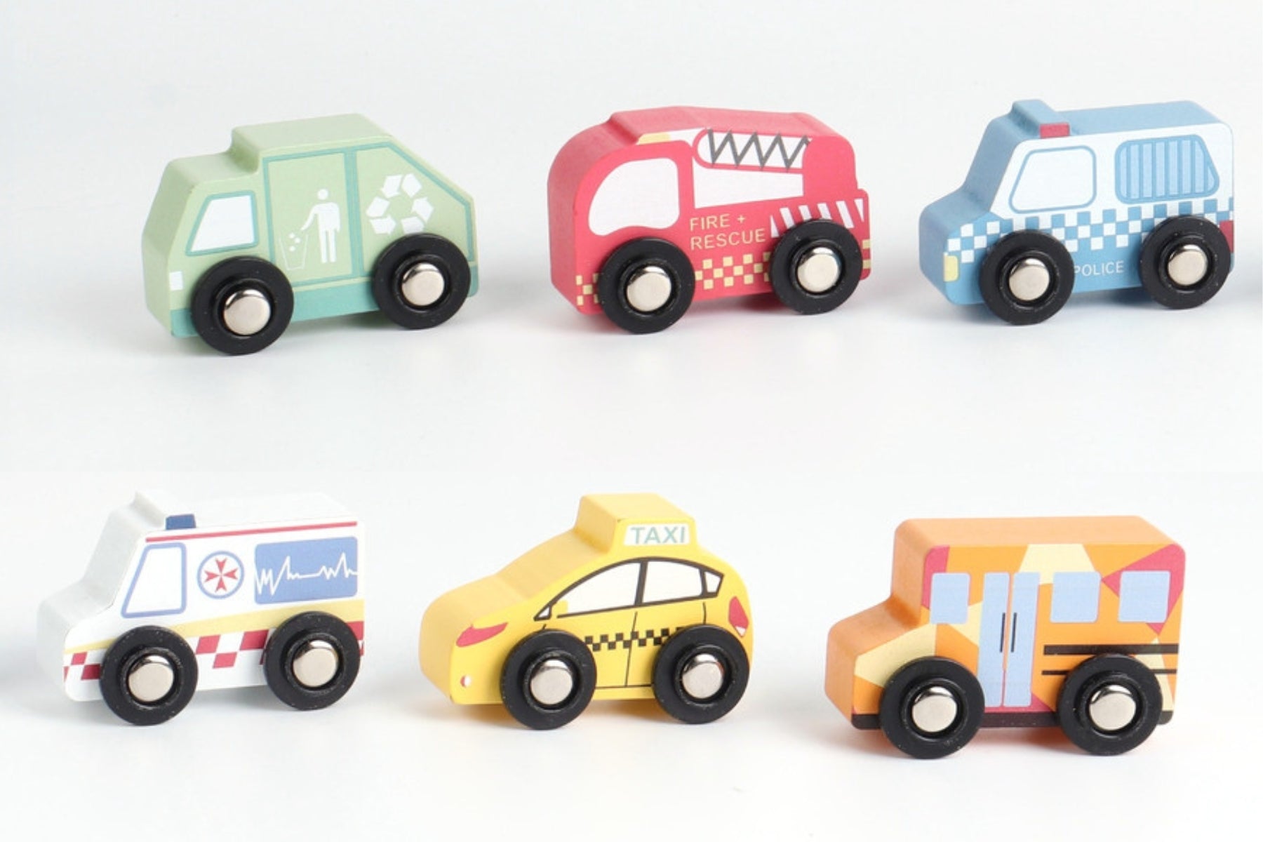 Kaper Kidz Emergency & Service Vehicles Toy Set - Police, Fire Truck, Ambulance for Kids - Perfect for Pretend Play & Learning