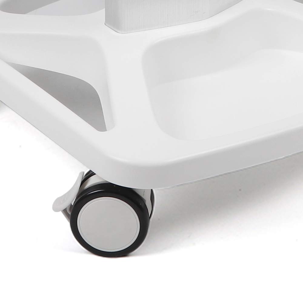 Portable Aluminum Alloy Rolling Cart with Tray - Mobile Utility Storage Stand for Salon, Spa, Beauty & Tattoo Supplies - Easy Assembly White Trolley - Perfect for Professional & Home Use