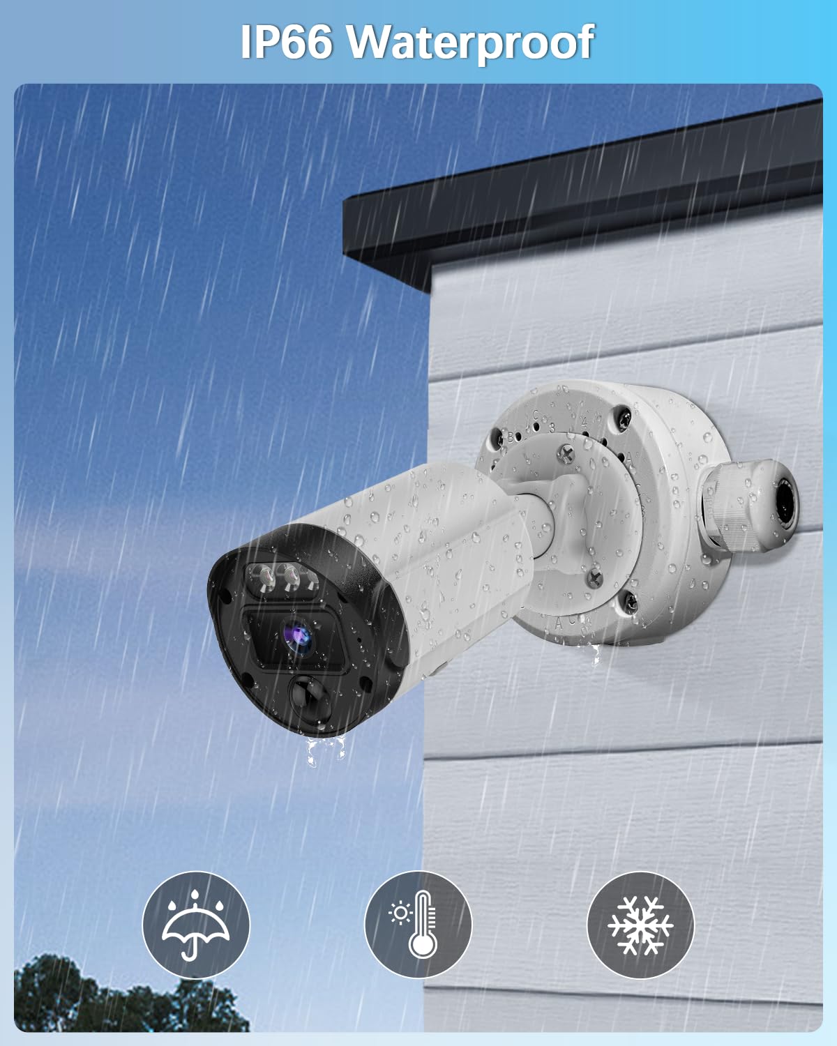 Universal Bullet Security Camera Mount Bracket - IP66 Waterproof Junction Box for Outdoor IP Cameras | Ideal for Home Security, Surveillance Systems & Weatherproof Camera Installation
