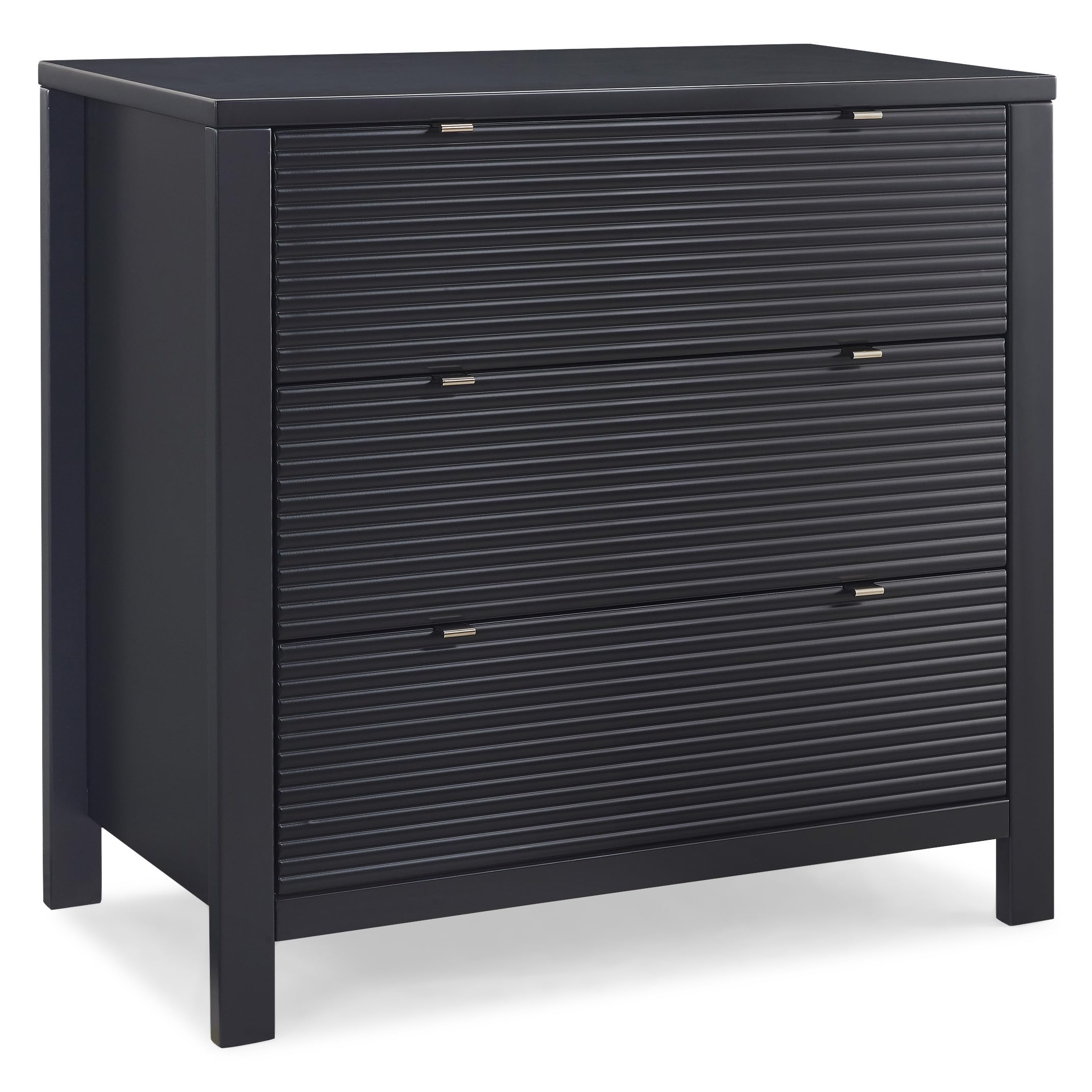 Delta Children Cassie 3-Drawer Baby Dresser with Changing Table Top & Safety Interlocking Drawers - Midnight Grey Nursery Furniture for Newborns & Toddlers