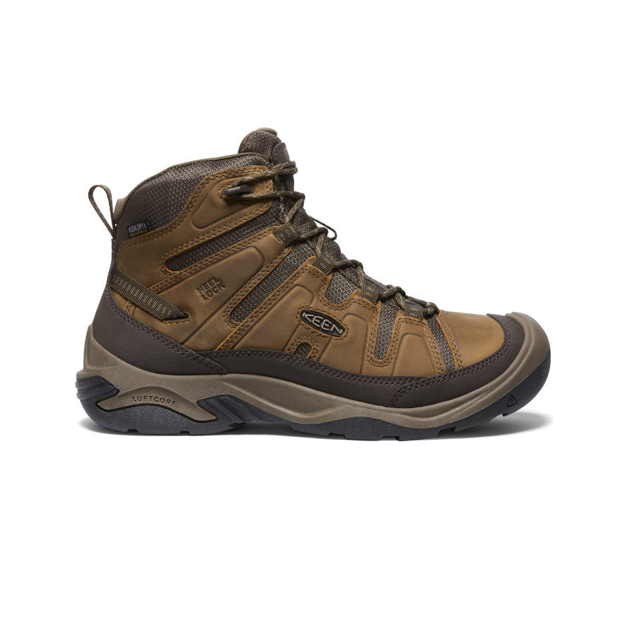 Men's Circadia Waterproof Hiking Boots - Bison/Brindle Color - Durable Outdoor Winter Snow Boots for Trekking & Camping