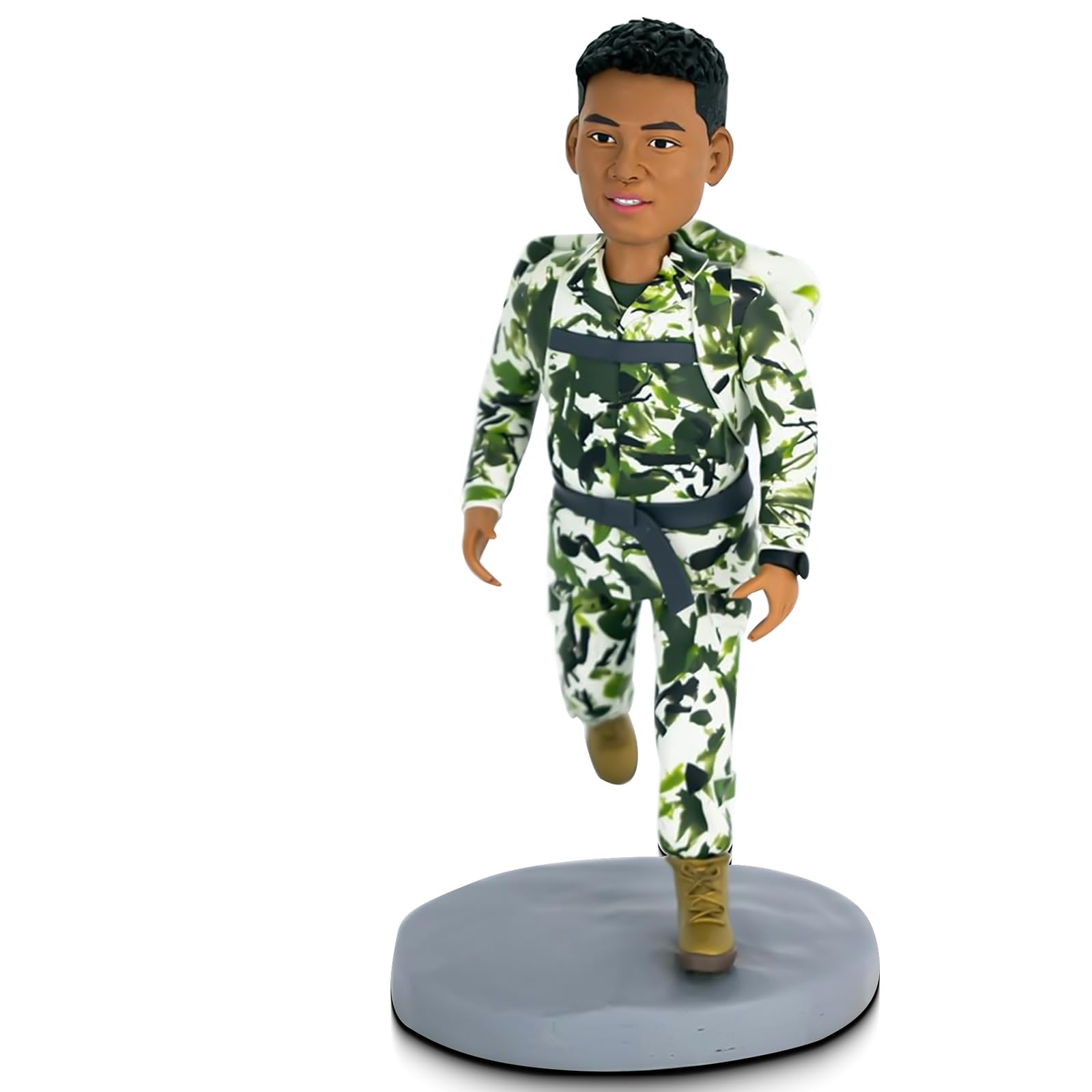 Custom Military Bobblehead - Personalized Army Figure Gift for Boyfriend, Dad, Husband | Unique Birthday, Anniversary, Retirement Present | Fun Home & Office Decoration