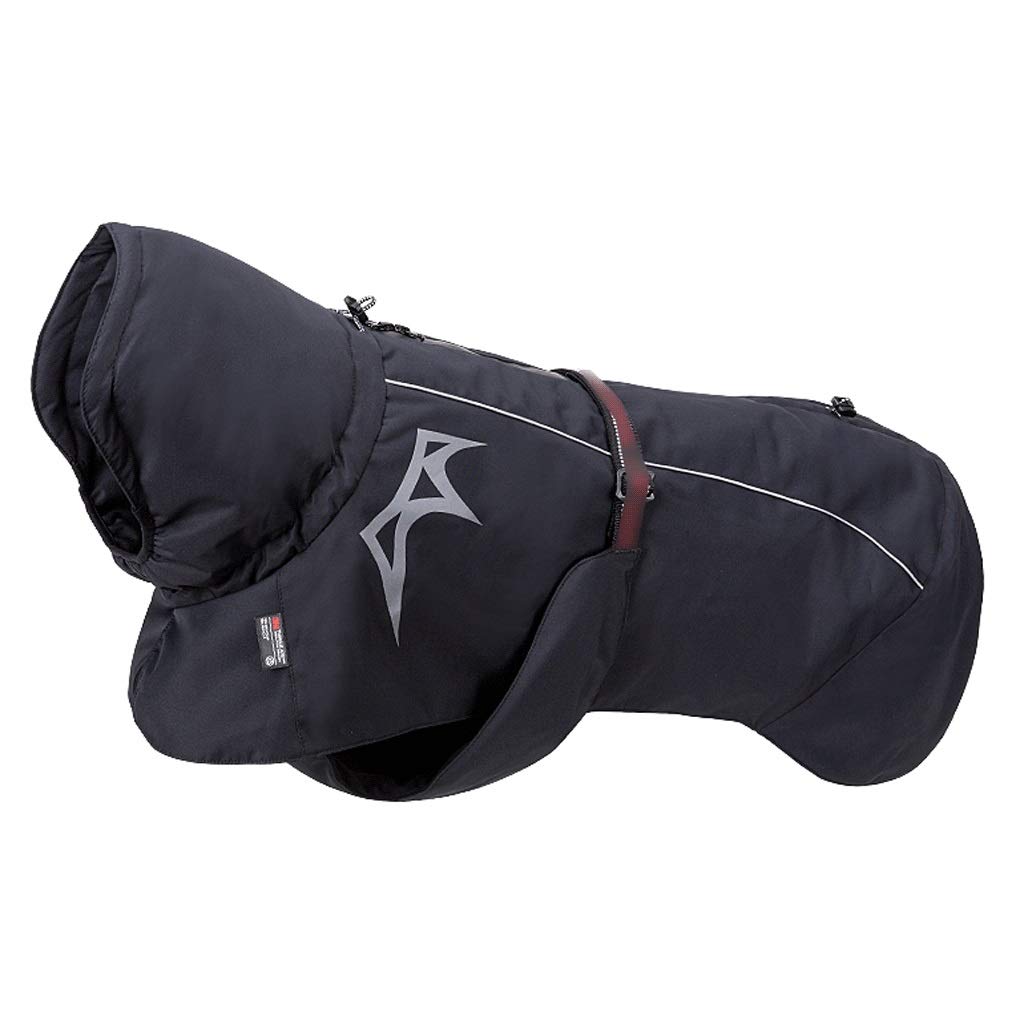 NNR Reflective Waterproof Dog Raincoat - High Visibility Safety Vest for Small, Medium & Large Dogs - Winter Dog Jacket for Outdoor Walking & Nighttime Visibility (Black, 60cm) - Perfect for Rainy Days & Low Light Conditions