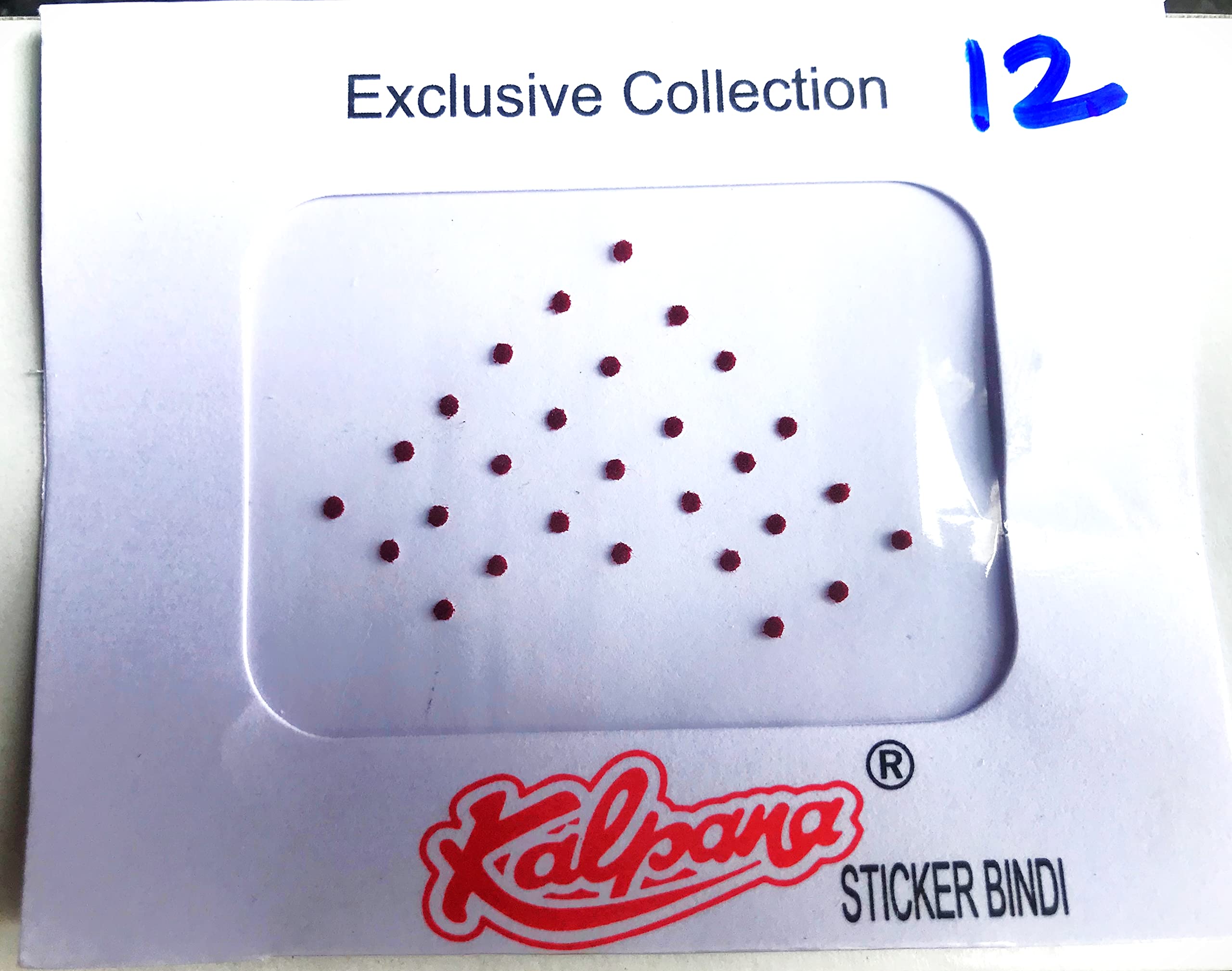 Kalpana Bindi Coffee Round Sticker Card Kumkum - Pack of 12 (1.2 Inch) | Traditional Indian Forehead Decoration | Perfect for Festivals, Weddings & Cultural Events
