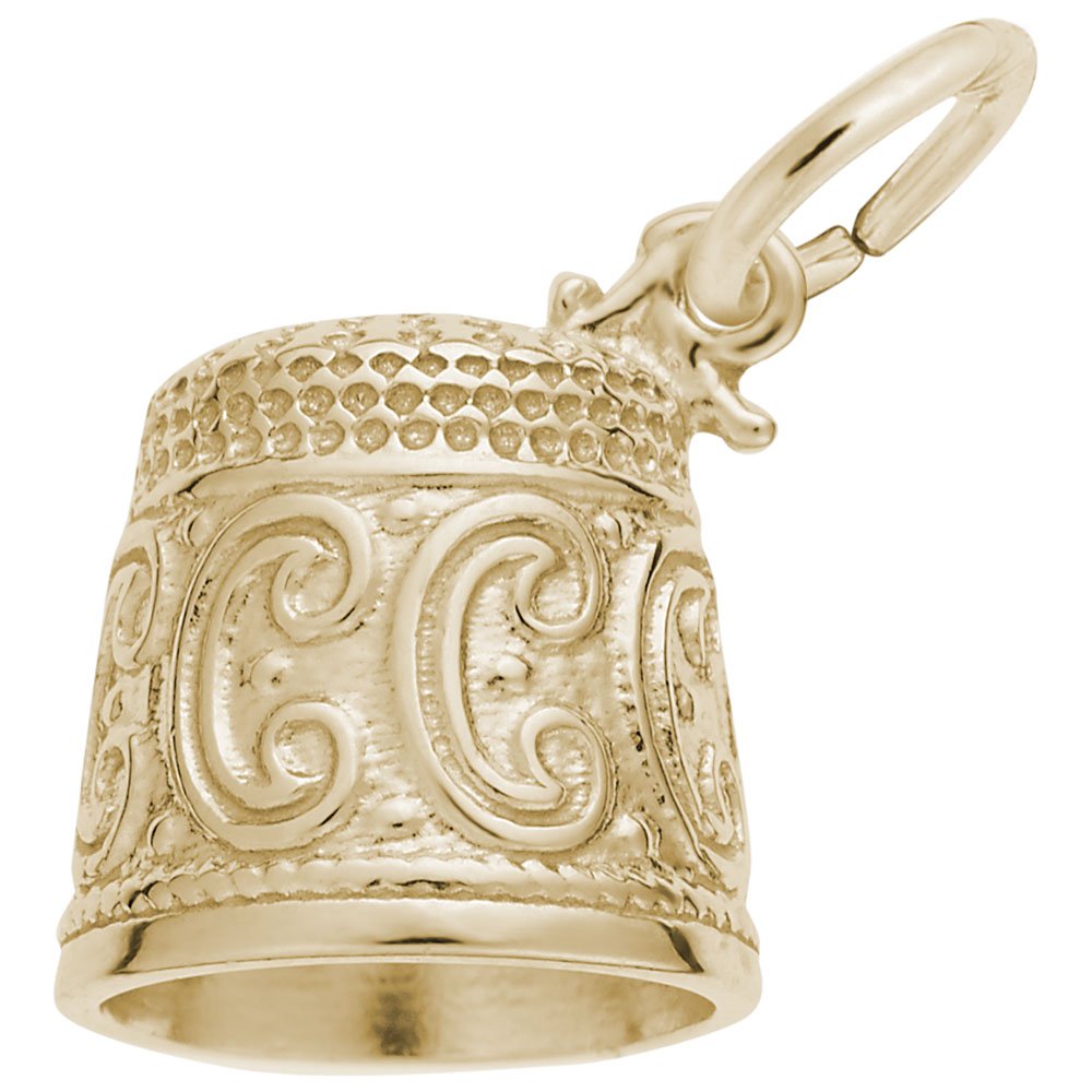 10K Yellow Gold Thimble Charm - Dainty Jewelry for Bracelets & Necklaces - Perfect for DIY Crafting, Gifts, and Everyday Wear