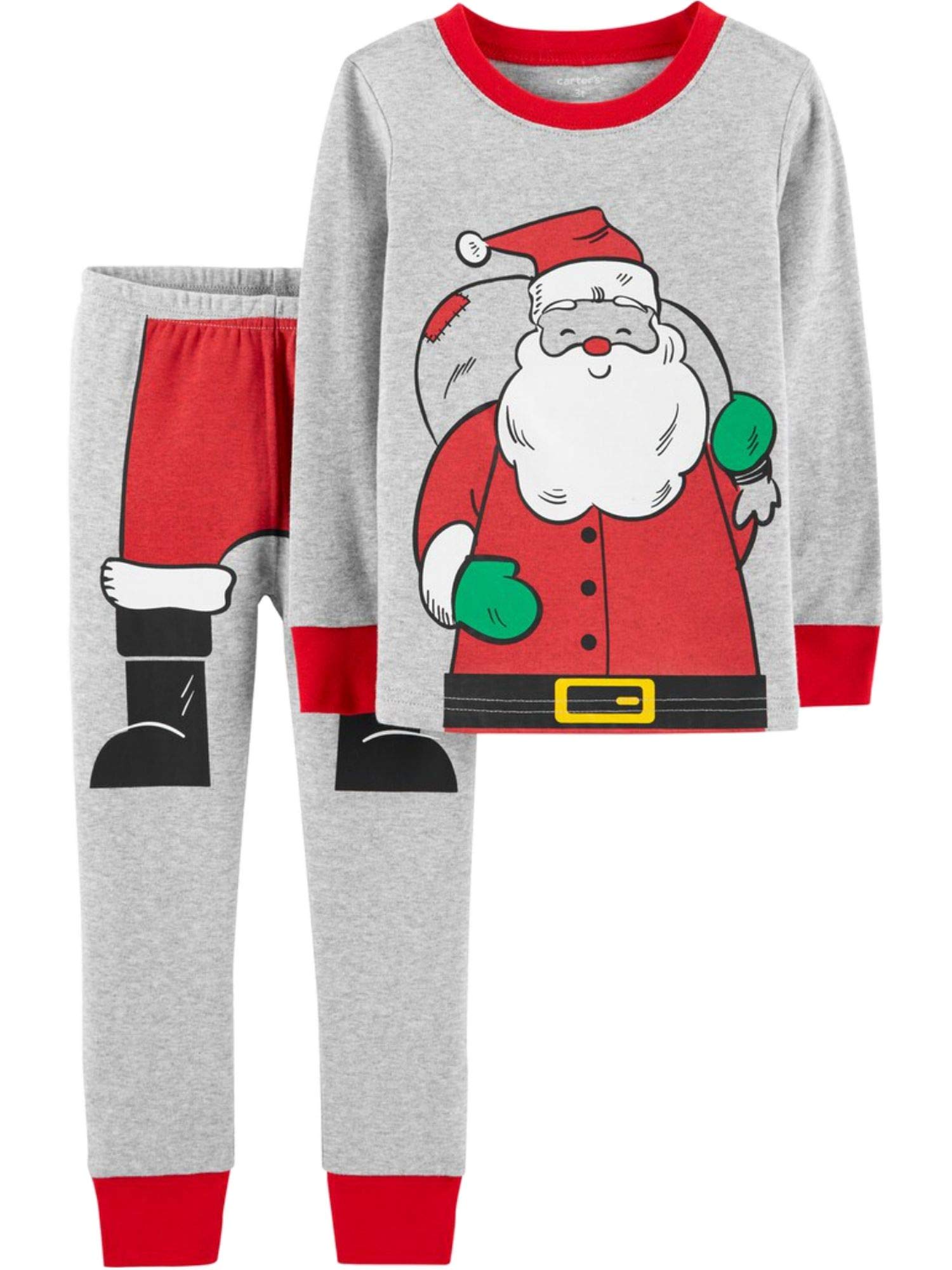Carters Baby Boys Santa Claus Christmas Pajamas Set - Gray Holiday Sleepwear for Infants & Toddlers | Cozy Winter Family Matching Outfits & Christmas Morning Photos