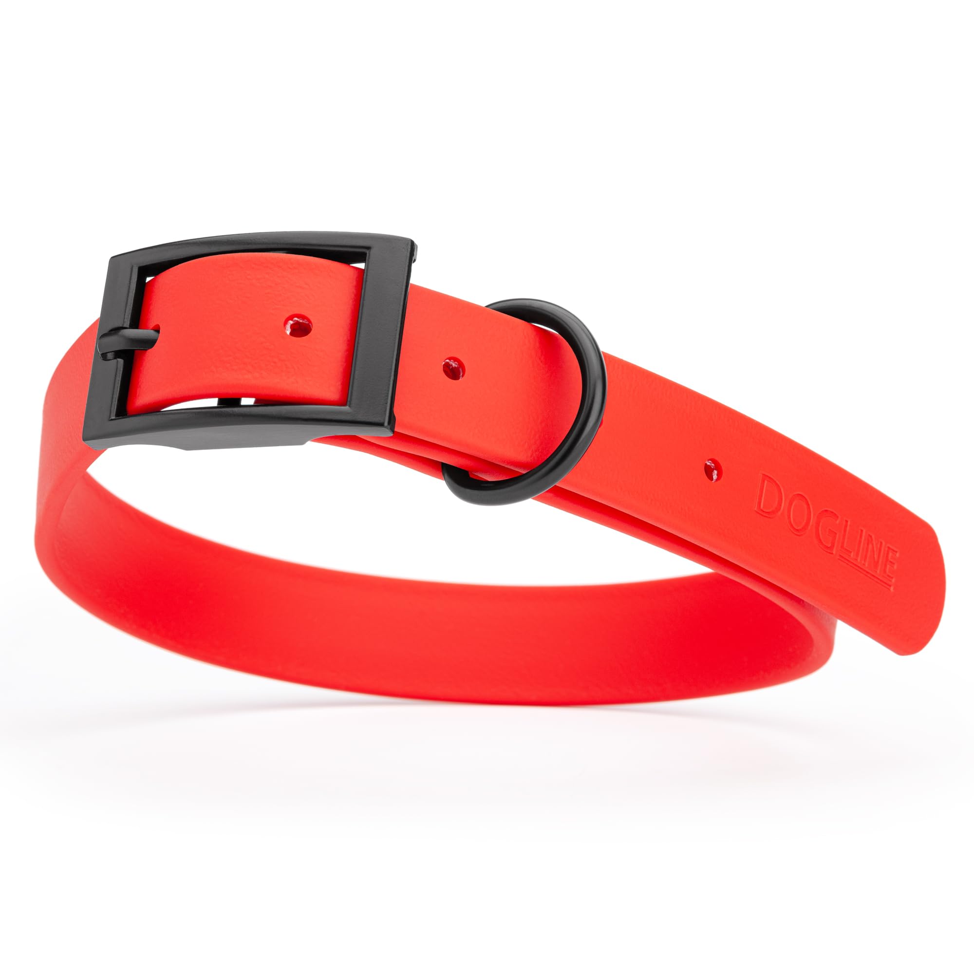 Premium Waterproof Biothane Dog Collar - Durable Coated Nylon Webbing with Black Hardware | Odor-Resistant, Easy to Clean & Low Maintenance | Perfect for Small, Medium & Large Dogs (Cherry Red) | Ideal for Outdoor Adventures, Swimming & Daily Walks