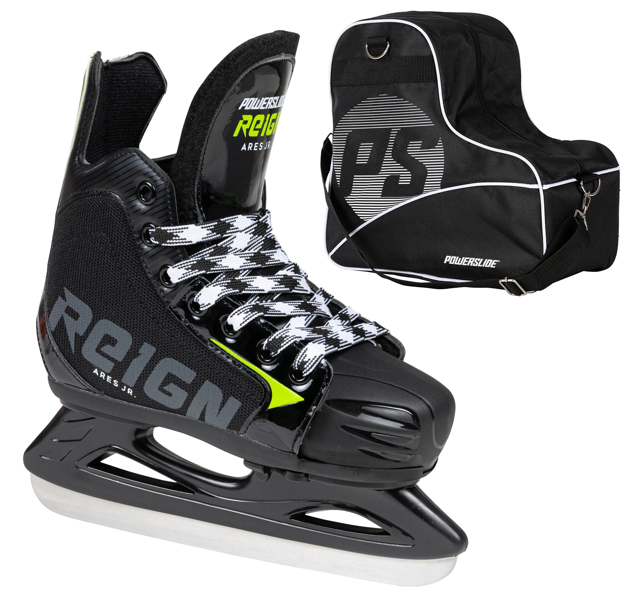 Ares Junior Adjustable Ice Skates with Premium Carrying Bag - Perfect for Kids' Ice Skating Lessons & Hockey Practice