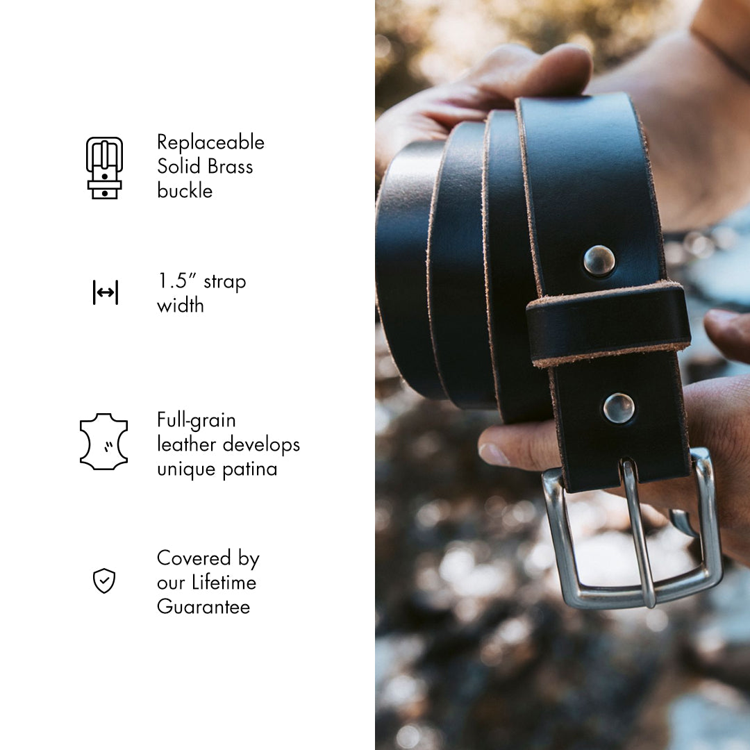 Premium Genuine Leather Belt for Men - 1.5