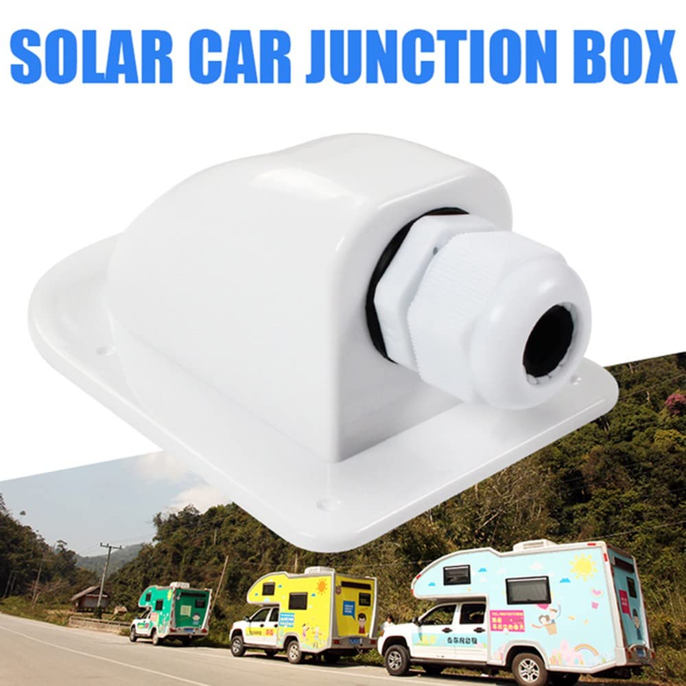 Waterproof Solar Cable Entry Gland - 2PCS White Cable Housing for RV, Caravan, Roof & Marine Solar Panels | Weatherproof Electrical Connector for Outdoor Solar Power Systems, Campers & Boats