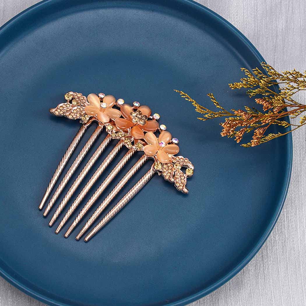 Bohend Rhinestone Hair Comb - Crystal Hair Barrettes for Women & Girls | Elegant Bridal Hair Accessories | Perfect for Weddings, Prom & Special Occasions (Champagne)