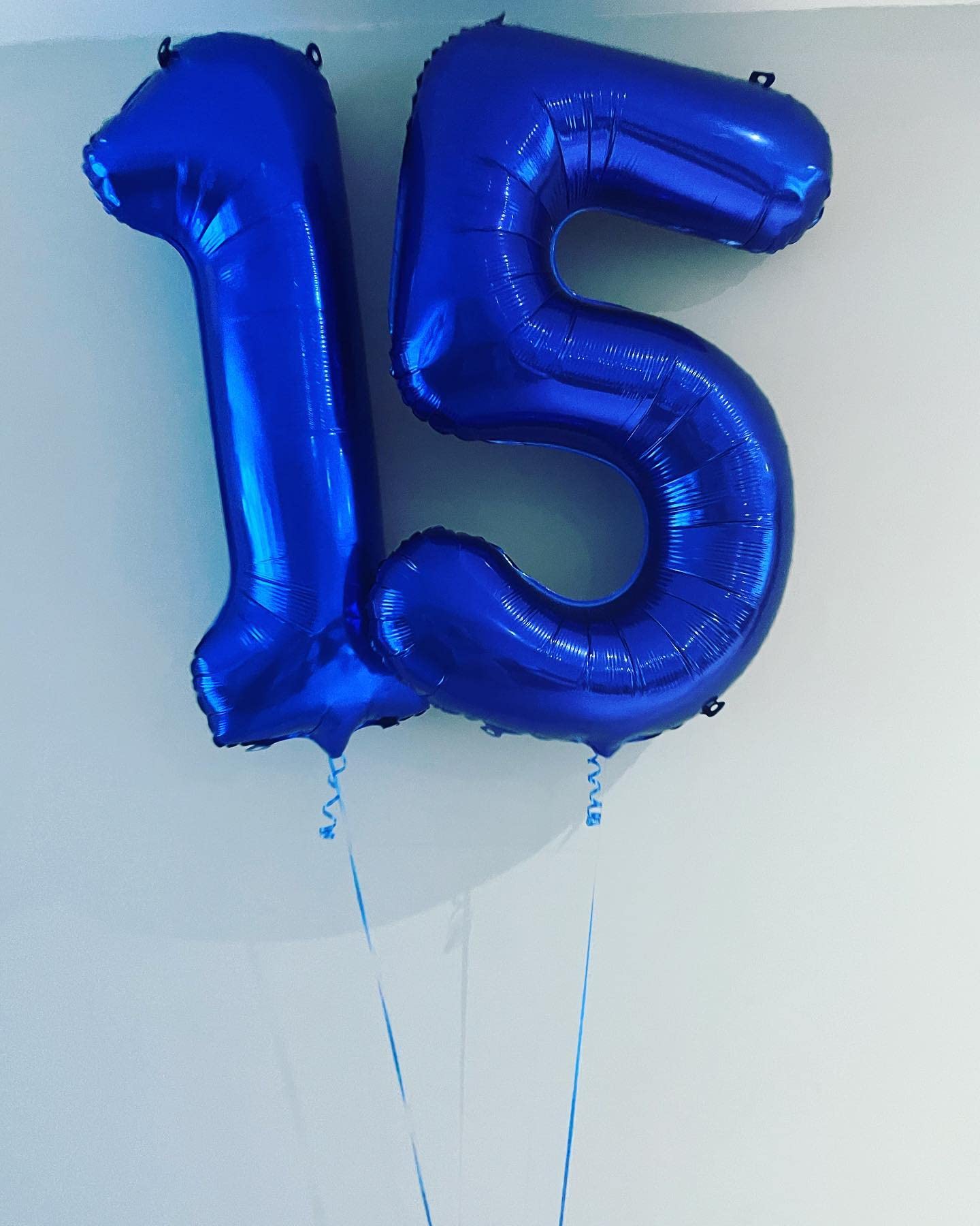 40 Inch Navy Blue 15 Number Balloons - Giant Jumbo Foil Mylar Helium Balloons for Birthday Party Decorations - Perfect for 15th Birthday, Anniversary, Graduation & Special Events Decor