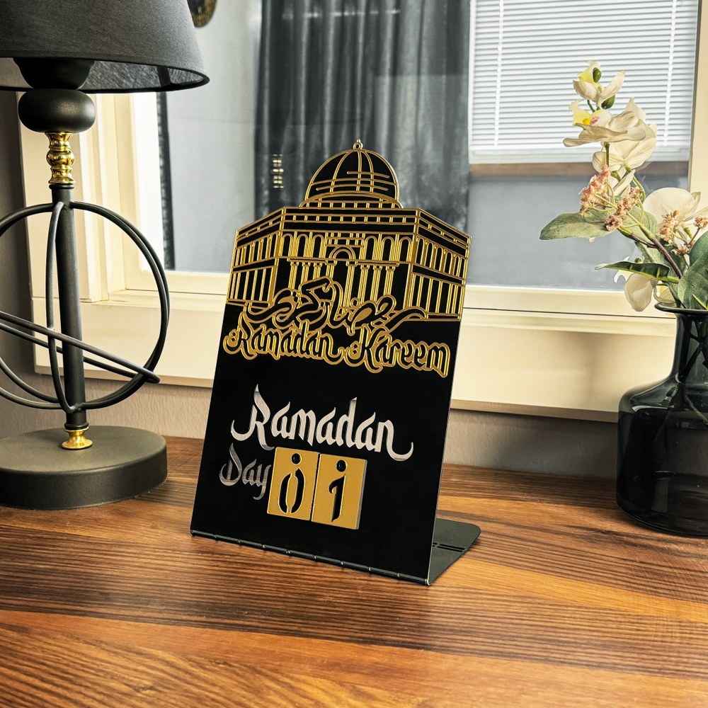 Ramadan Calendar 2024 - Islamic Gift Set for Ramadan & Eid Decor - Masjid Al Aqsa Design - Perfect for Home, Mosque & Office Celebrations