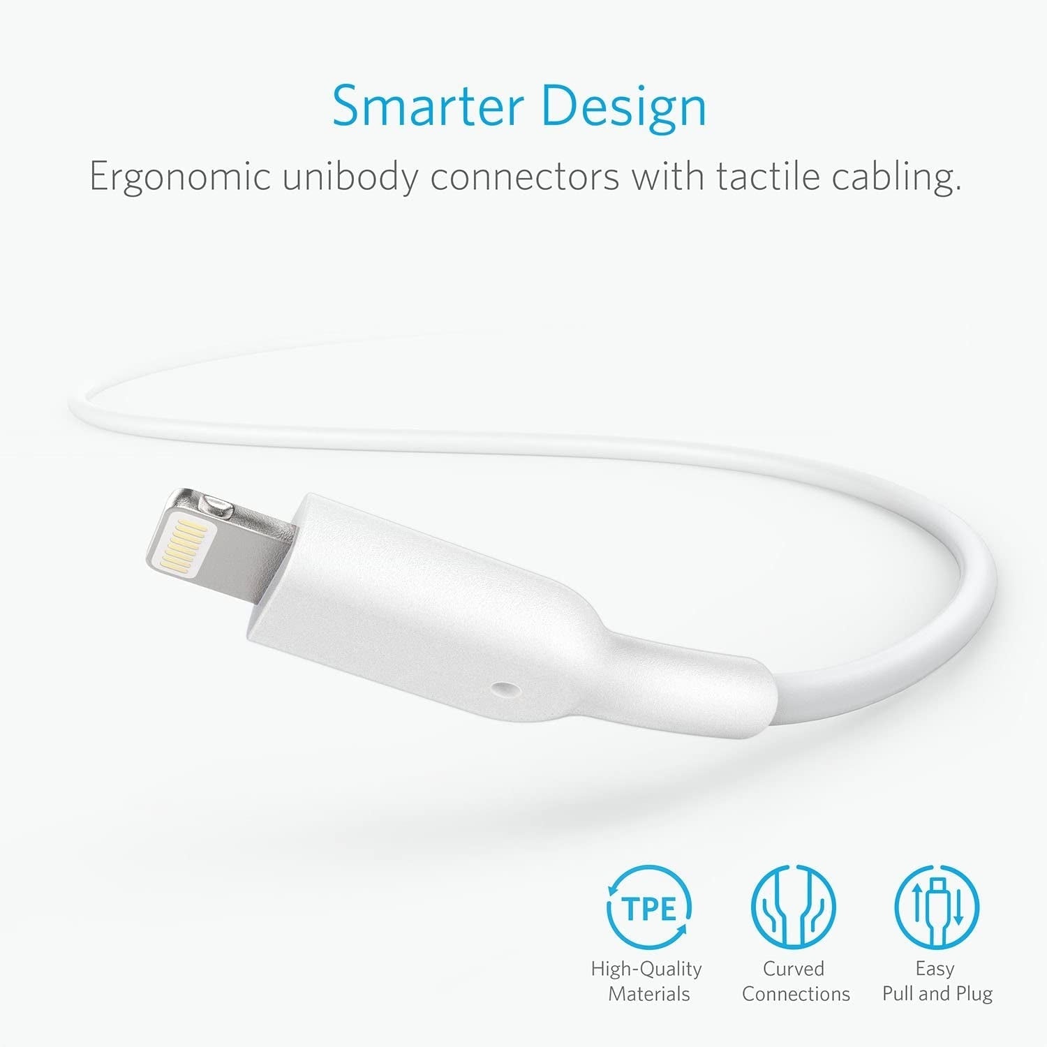 Anker PowerLine II USB A to Lightning Cable 1.8m (6ft) MFI Certified Fast Charging Cord for iPhone 14/13/12/11/X/8 - Durable Nylon Braided White Cable - Perfect for Home, Office & Travel Charging