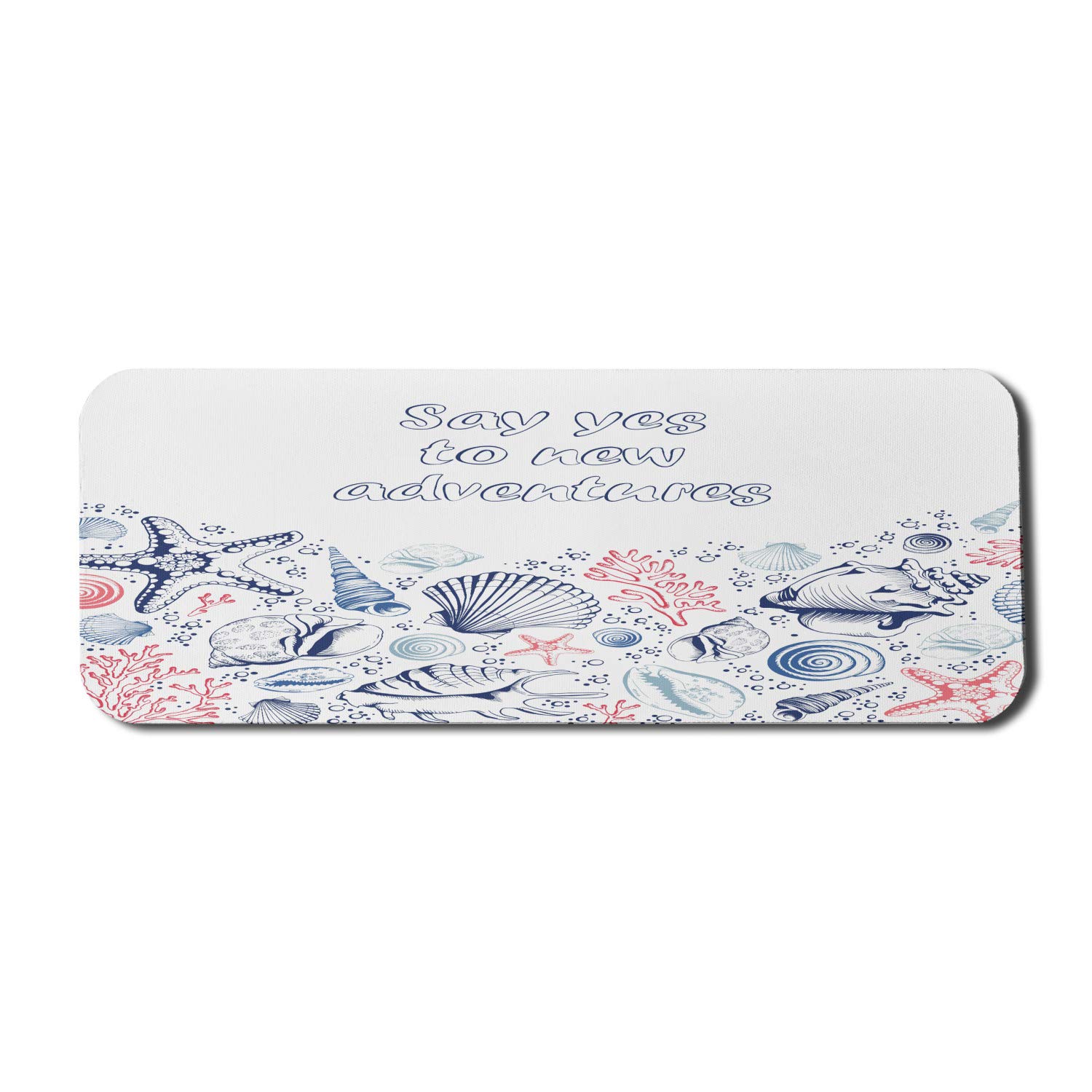 Ambesonne Adventure Non-Slip Gaming Mouse Pad - Underwater Marine Wildlife Theme with Seashells, Corals & Starfishes - Extra Large 31