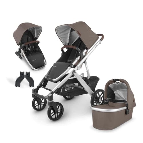 UPPAbaby Vista V2 Full Size Double Stroller with Accessories - Lightweight Travel Stroller for Twins or Siblings - Perfect for City Walks, Shopping & Family Outings