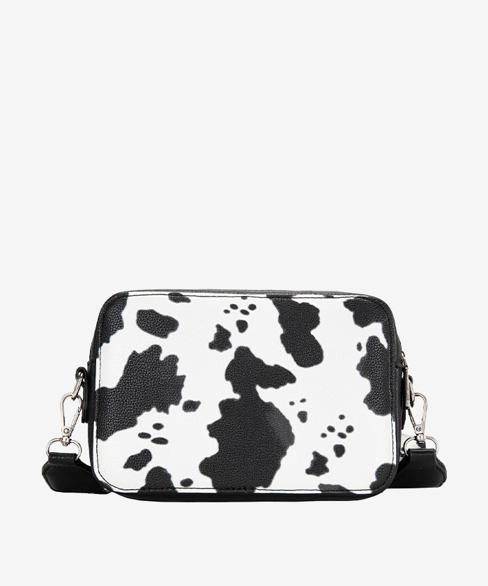 Wrangler Cow Print Crossbody Bag for Women - Stylish Western Cowhide Leather Purse with Adjustable Strap - Perfect for Casual Outings, Travel & Shopping