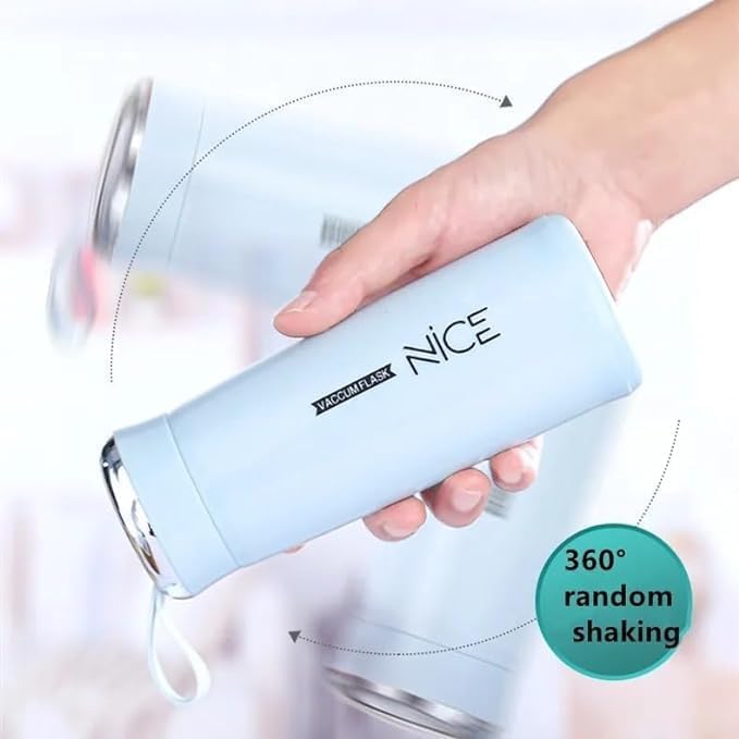 **WonderChoice 400ml Vacuum Insulated Glass Water Bottle - Leak Proof Thermos for Hot & Cold Drinks - Perfect for School, College, Office & Travel**