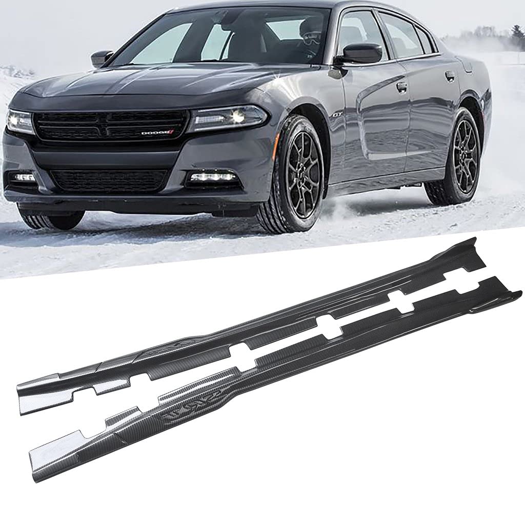 Carbon Fiber Side Skirts for 2011-2018 Dodge Charger RT R/T SXT - Rocker Panel Extensions & Splitters - Enhance Style & Aerodynamics for Street Racing & Car Shows