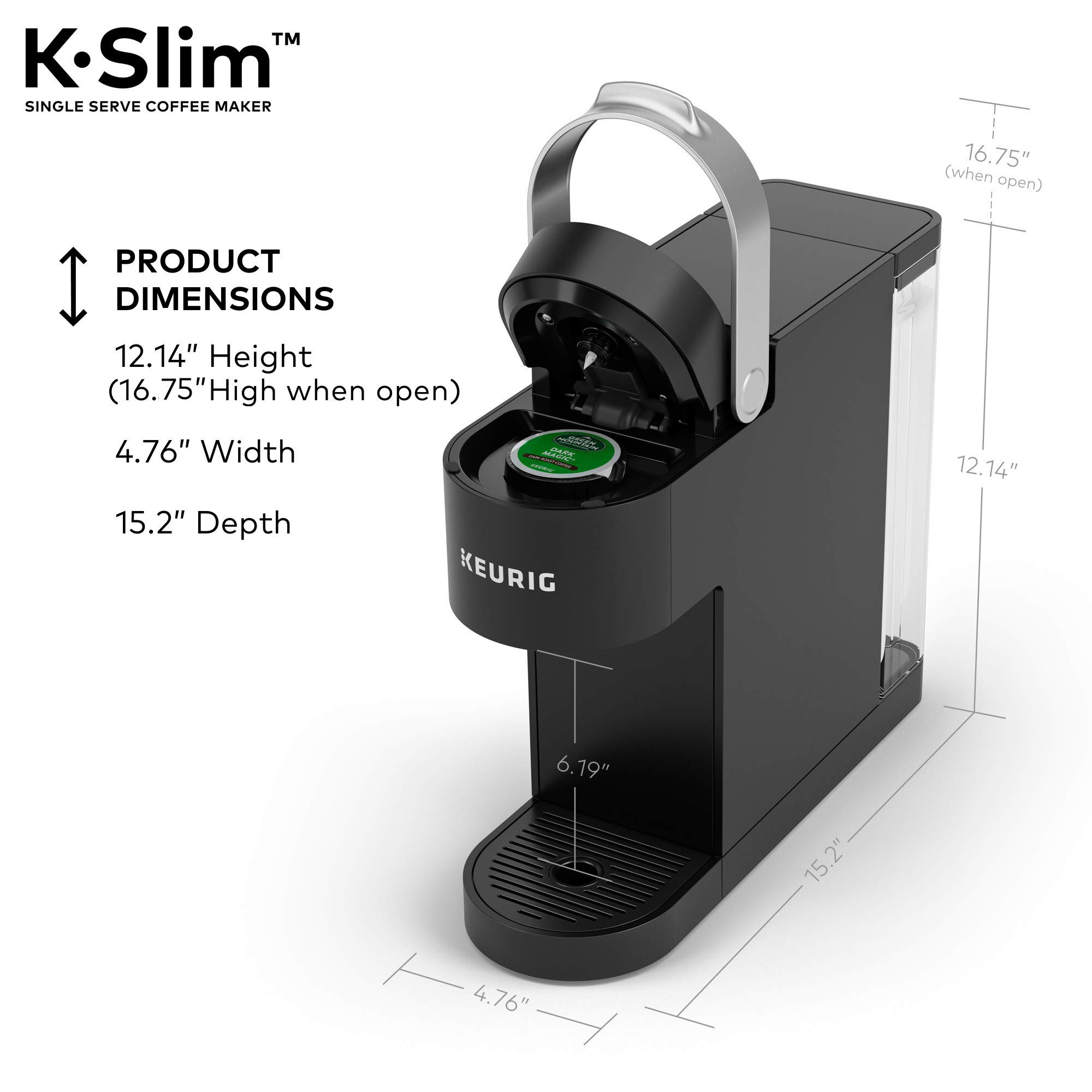 Keurig K-Slim Single Serve Coffee Maker with McCafé Classic Collection Variety Pack (40 K-Cup Pods) - Compact Coffee Machine for Home, Office & Dorm Use