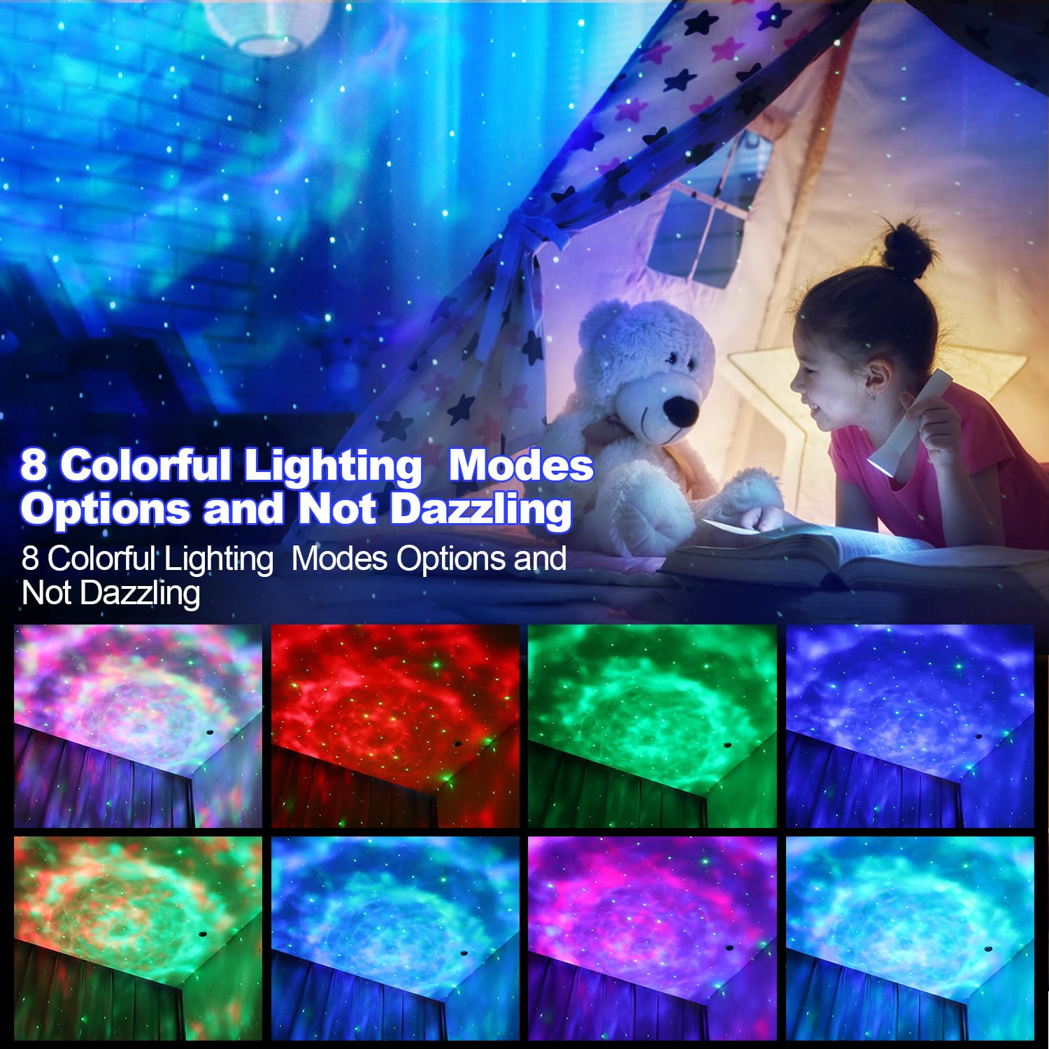 Galaxy Projector Night Light with Remote Control, Timer & Bluetooth Speaker - Starry Sky Aurora LED Ceiling Projector for Kids & Adults - Perfect for Bedroom Decor, Relaxation, Meditation, and Christmas/Birthday Gifts