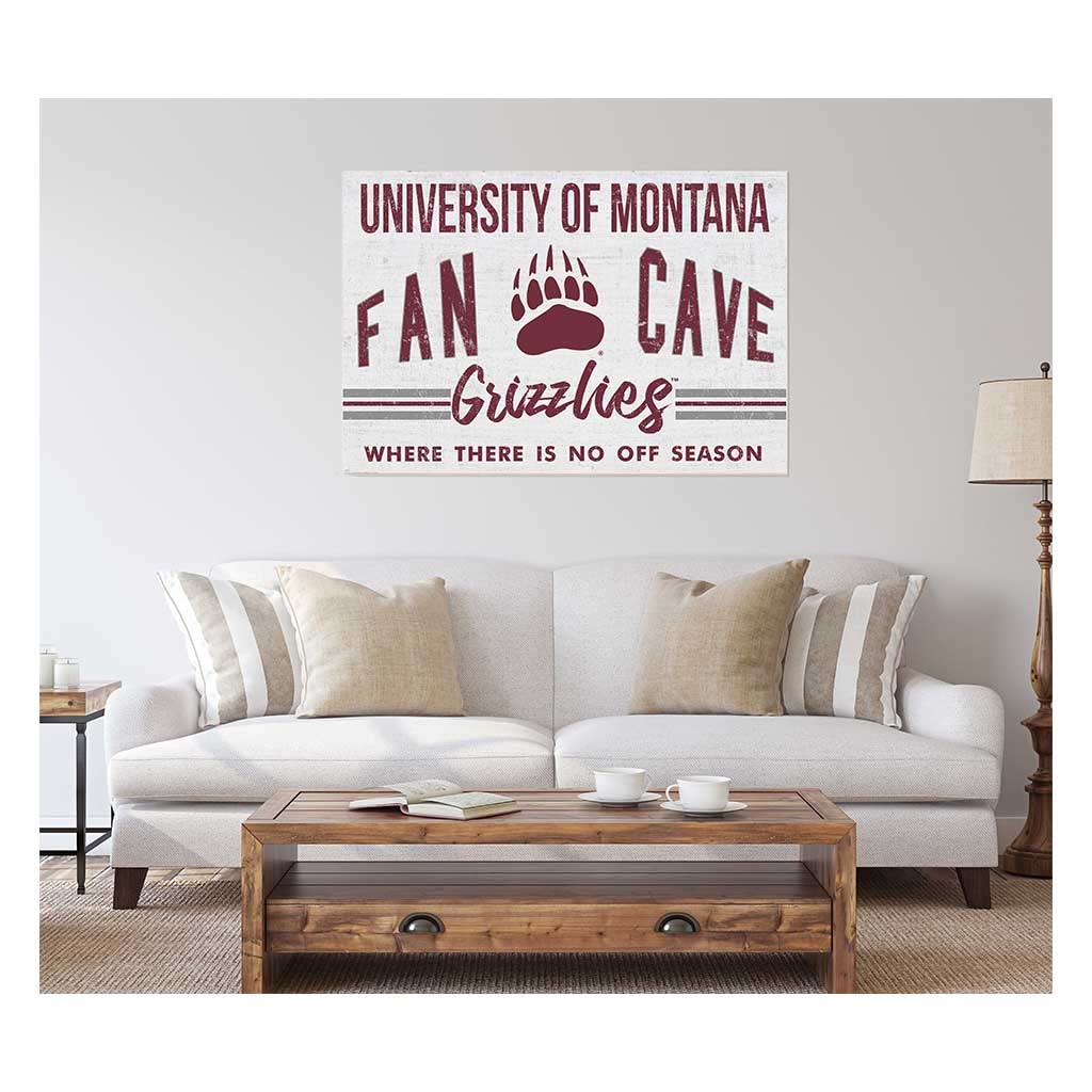Montana Grizzlies 24x34 Inch Retro Fan Cave Sign - KH Sports Fan Decoration for Man Cave, Game Room & Sports Bar Decor - Officially Licensed College Football Memorabilia