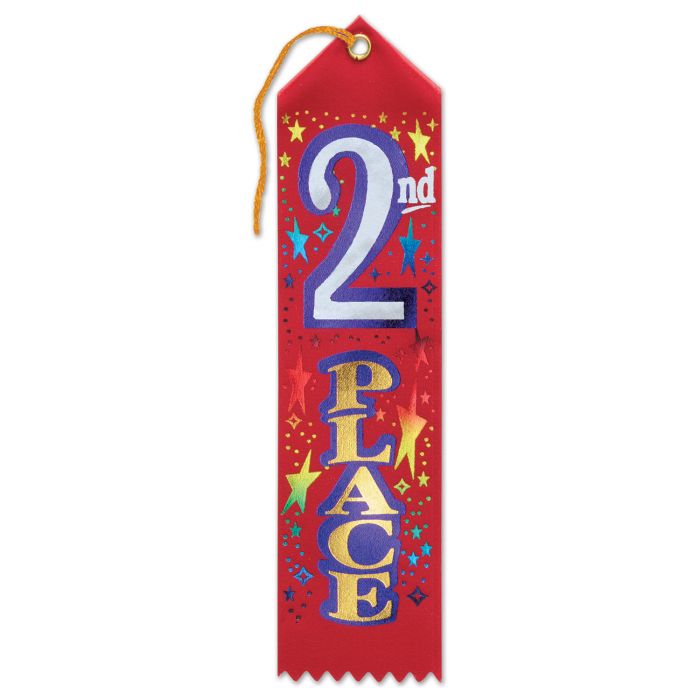 2nd Place Award Ribbon - Premium Quality 2nd Place Prize Ribbons for Competitions, Sports Events & School Awards - Perfect for Recognition Ceremonies, Tournaments & Academic Achievements