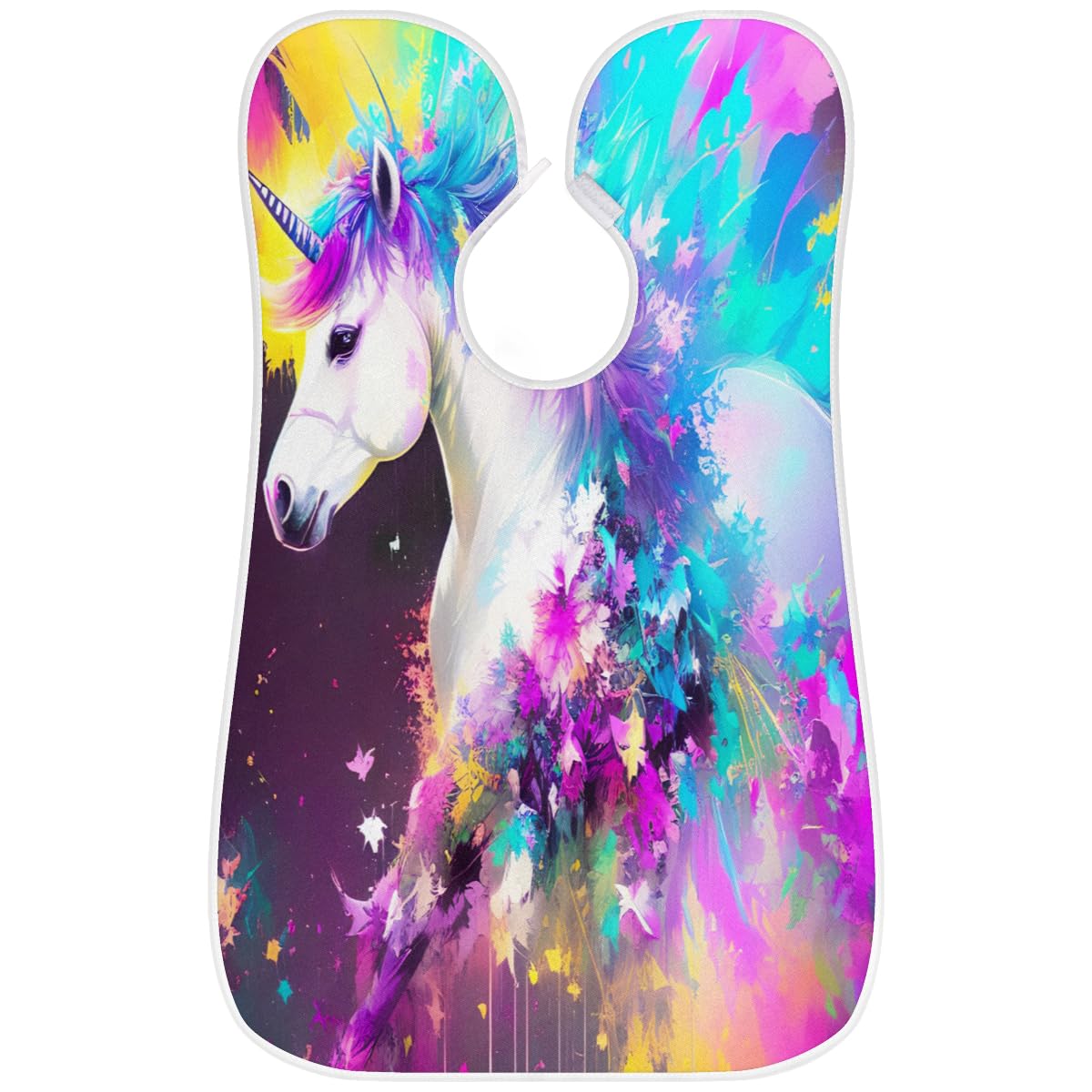 Unicorn Print Beard Bib for Men - Waterproof Shaving Apron for Hair Dye & Makeup, Salon Hair Cutting Cape, Sink Hair Catcher - Perfect for Barbershops, Home Grooming & DIY Hair Coloring