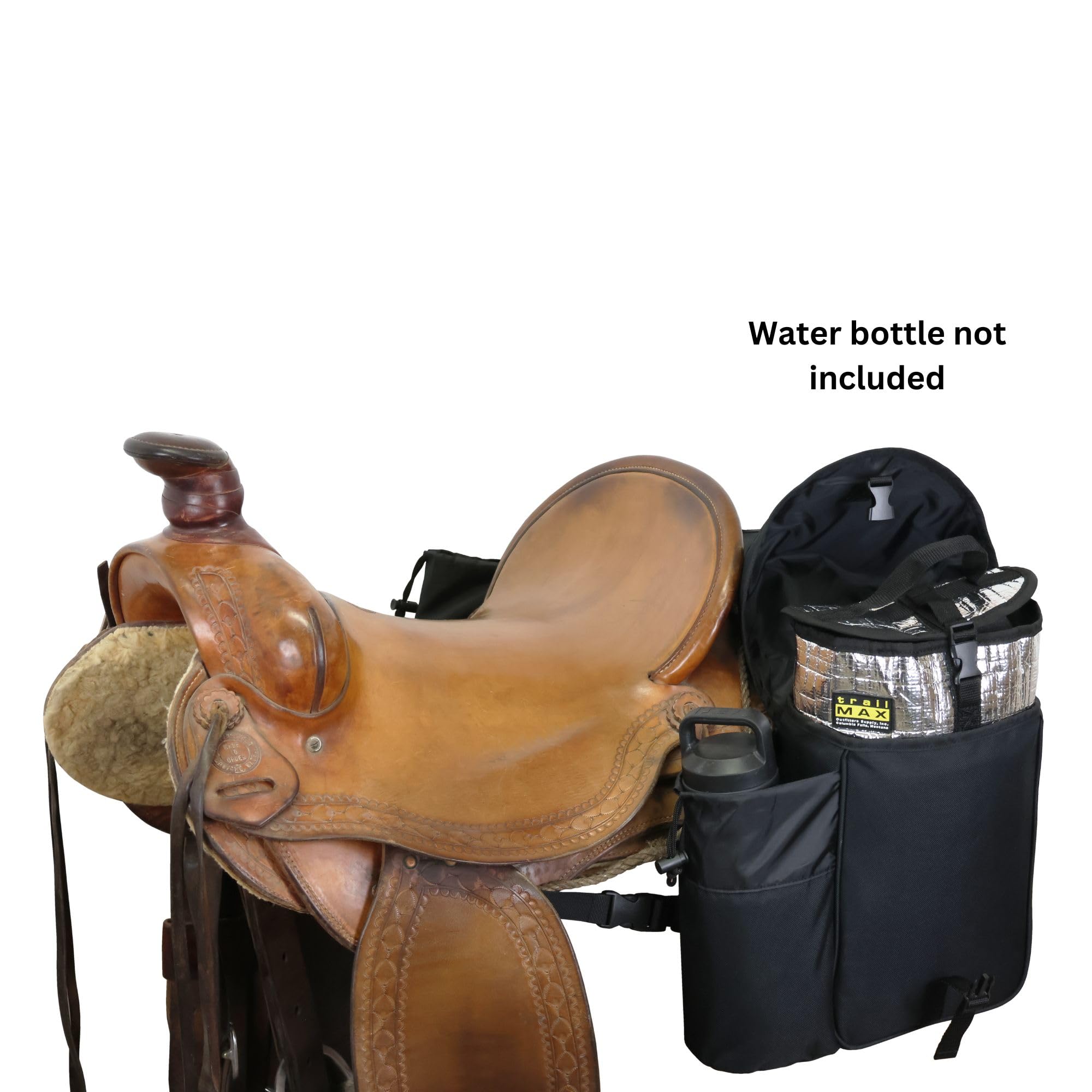 **TrailMax Big Sky Saddlebags – Durable Nylon Horse Saddle Bags with 2 Water Bottle Holders for Trail Riding – Designed in Montana (Black) – Perfect for Long-Distance Horseback Adventures & Outdoor Exploration**