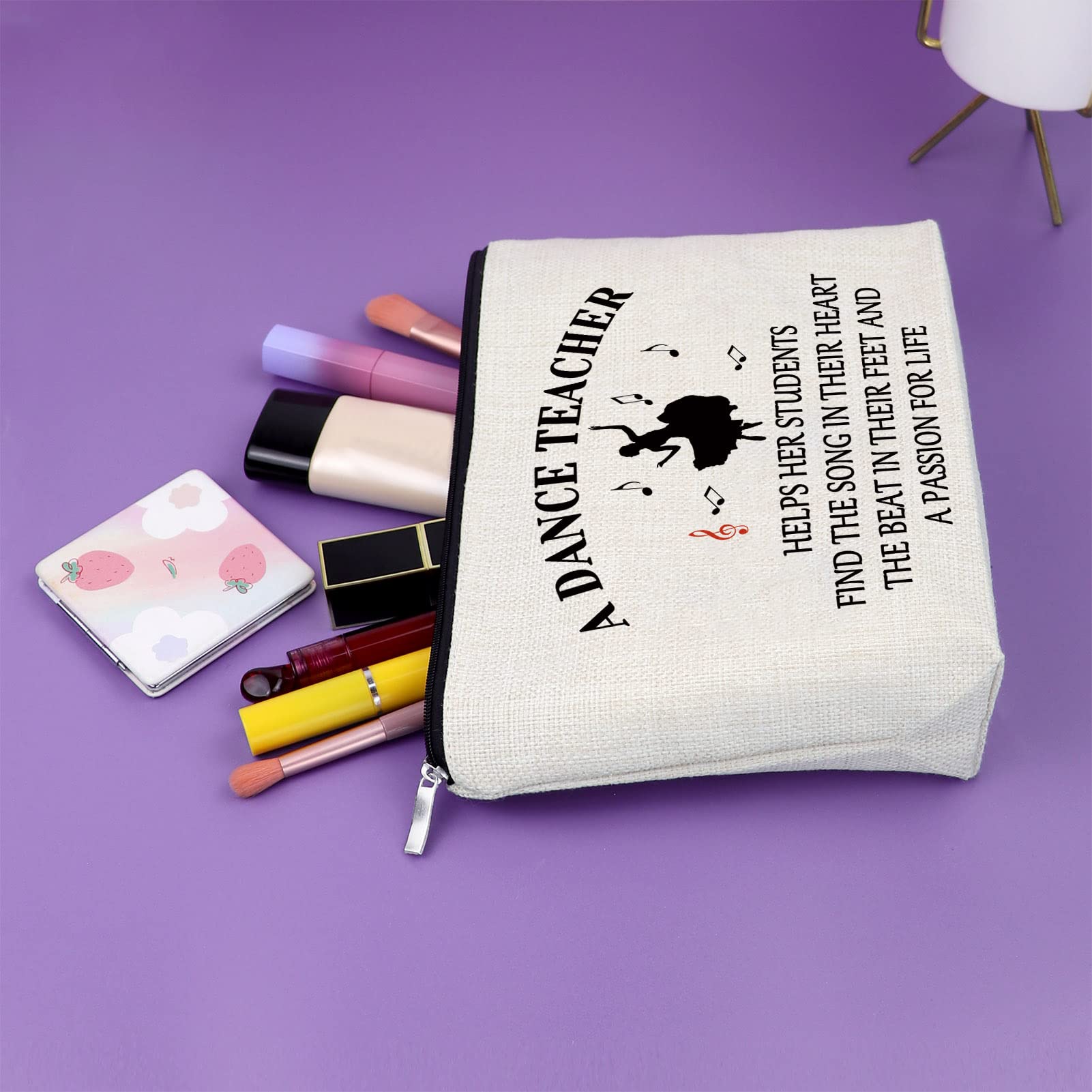 Stylish Sazuwu Makeup Bag & Travel Pouch - Perfect Dance Teacher Gift for Women (Birthday, Thank You, Holiday Present) - Ideal for Dance Classes, Travel & Everyday Use