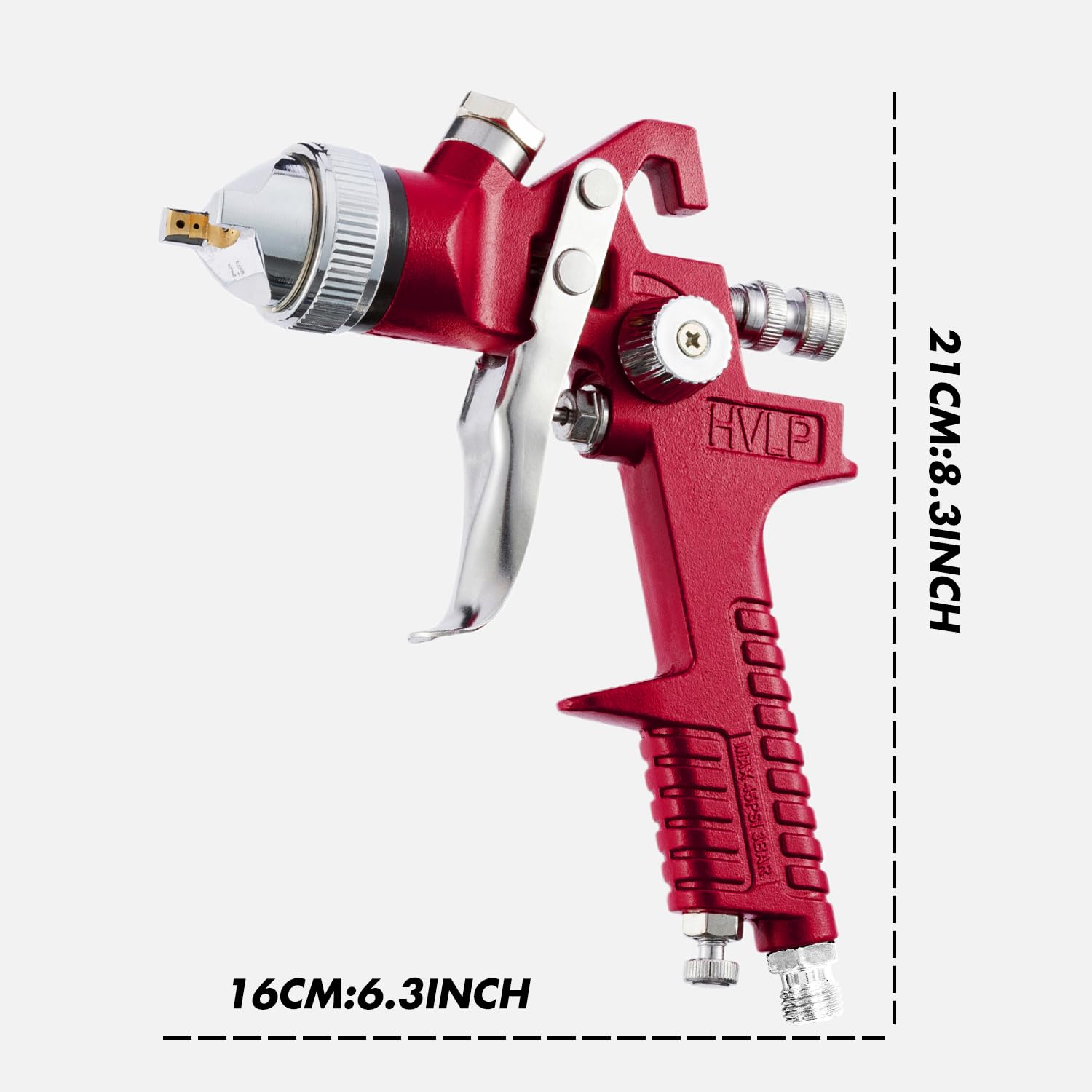 HVLP Paint Spray Gun with 1.4-2.0mm Nozzles, 1000ml for Auto & Home DIY - Red