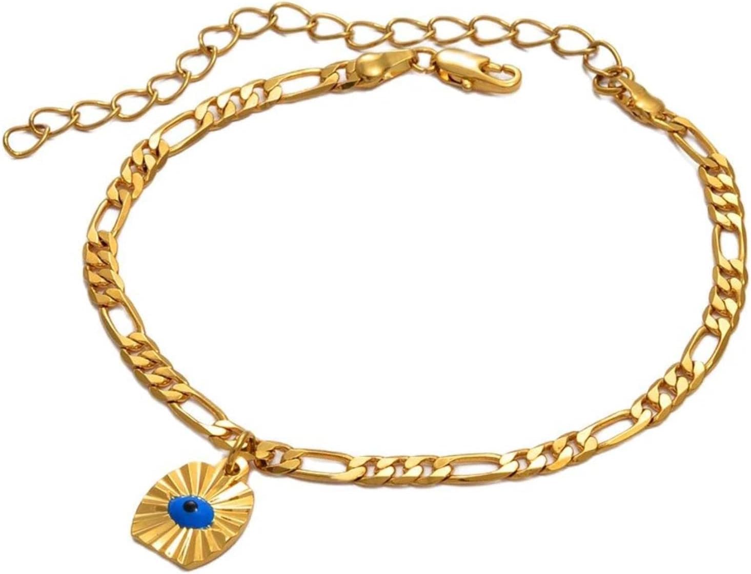 FISIDI African Anklet Bracelet - Yoga Om Symbol Foot Chain with Ancient Sudanese & Arab Ornamental Design - Perfect for Boho Fashion, Festival Accessories & Spiritual Jewelry