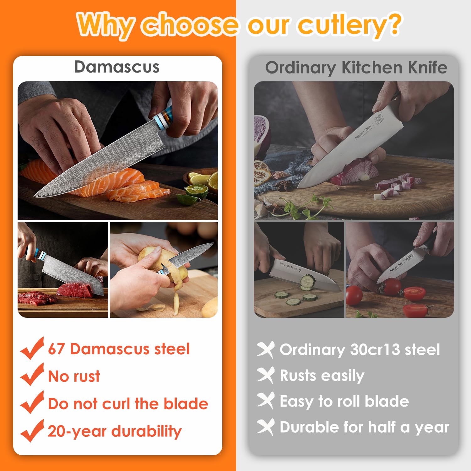 Premium 3-Piece Japanese Damascus Steel Chef Knife Set - VG10 Santoku, Chef & Paring Knives with Gift Box - Perfect for Professional Cooking, Home Kitchens & Gourmet Gifts