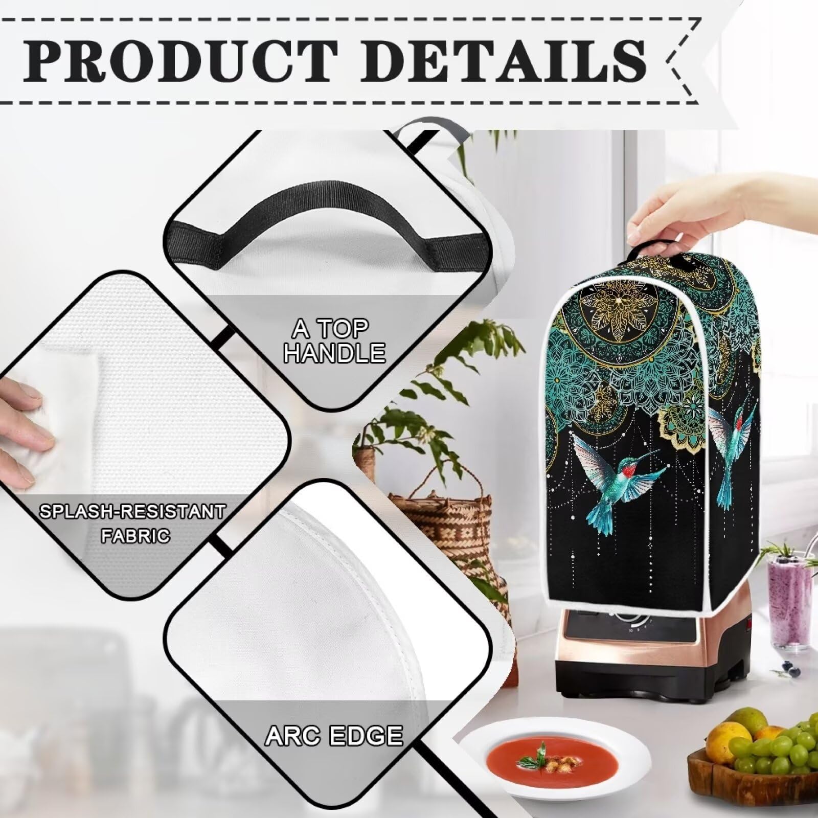 Hummingbird Blender Cover - Scratchproof Fabric Mixer Accessory for Kitchen & Home Decor