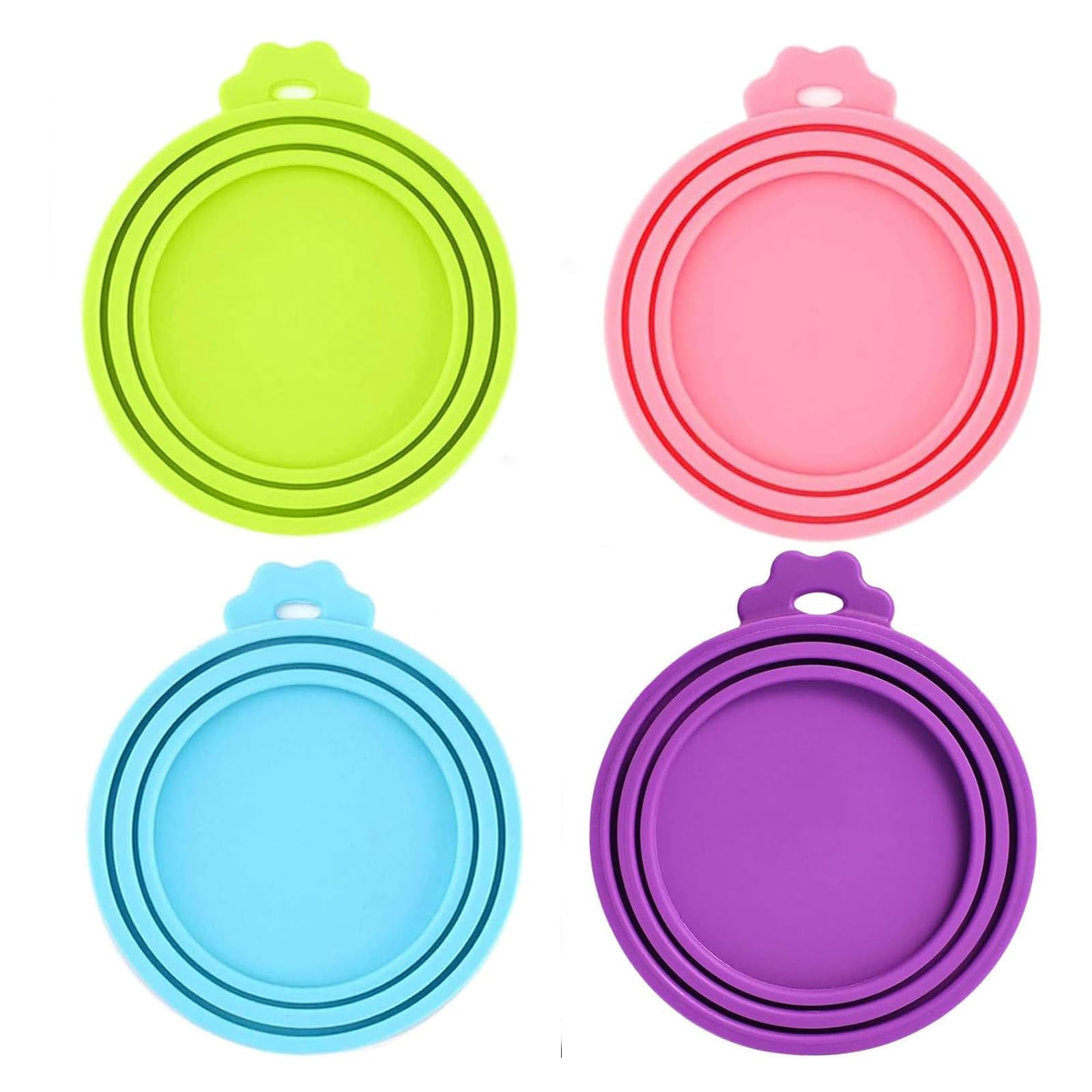 4 Pack Silicone Pet Food Can Covers - Universal Size Fits 3 Standard Cans for Dogs & Cats | Airtight Freshness for Wet Food Storage & Leftovers