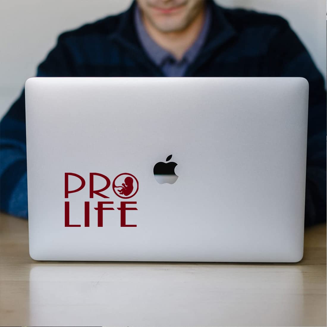 Premium Waterproof Vinyl Decal Stickers (Set of 2) - Baby Pro Life Burgundy Design for Laptop, Phone, Helmet, Car, Mug & Home Decor | Durable Stickers for Personalization, Gifts & DIY Projects