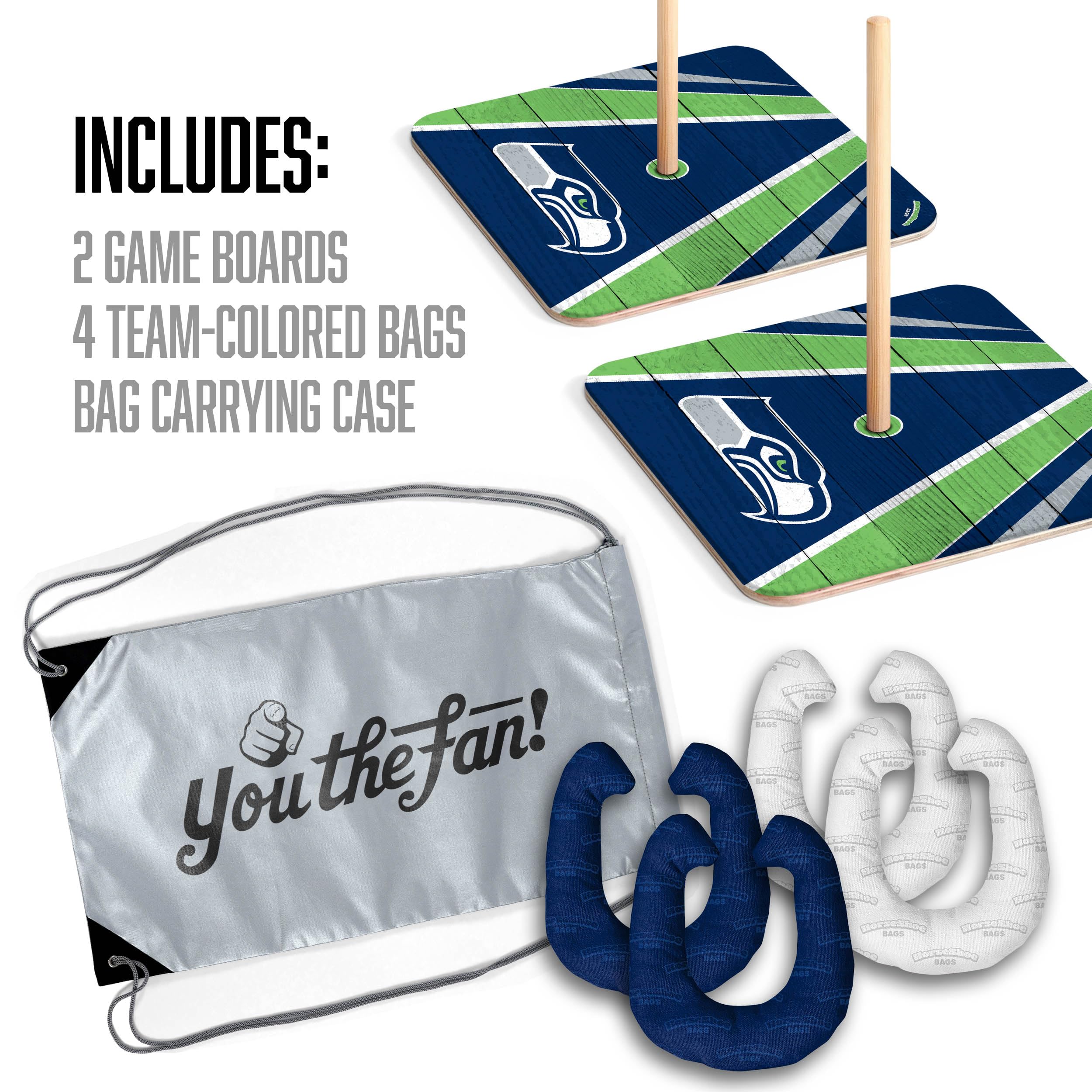 YouTheFan NFL Seattle Seahawks Horseshoe Bags - Officially Licensed Football Team Tote & Grocery Bag - Perfect for Game Day, Shopping & Beach Outings