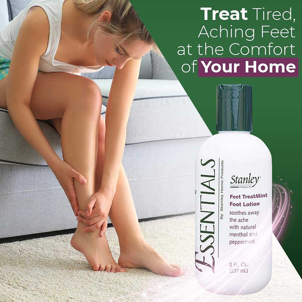 Stanley Essentials Feet TreatMint Foot Lotion 8oz – Moisturizing Foot Cream with Natural Peppermint Oil – Relaxing Foot Care for Dry Cracked Heels – Men & Women – Pack of 6 – Perfect for Post-Workout Recovery & Spa Night Self-Care