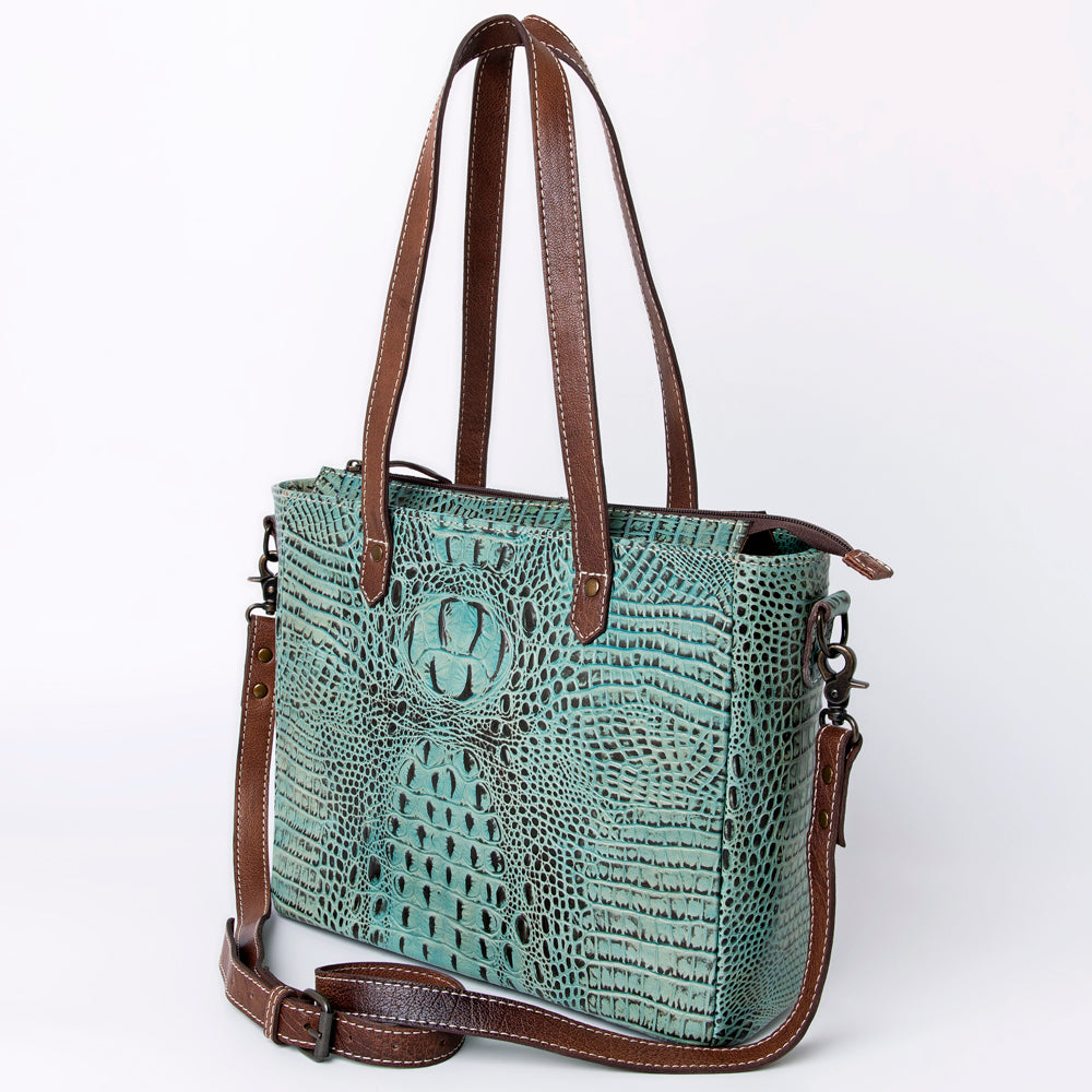 American Darling Crocodile Embossed Genuine Leather Women's Handbag Purse - Western Style Crossbody Bag for Casual Outings & Date Nights