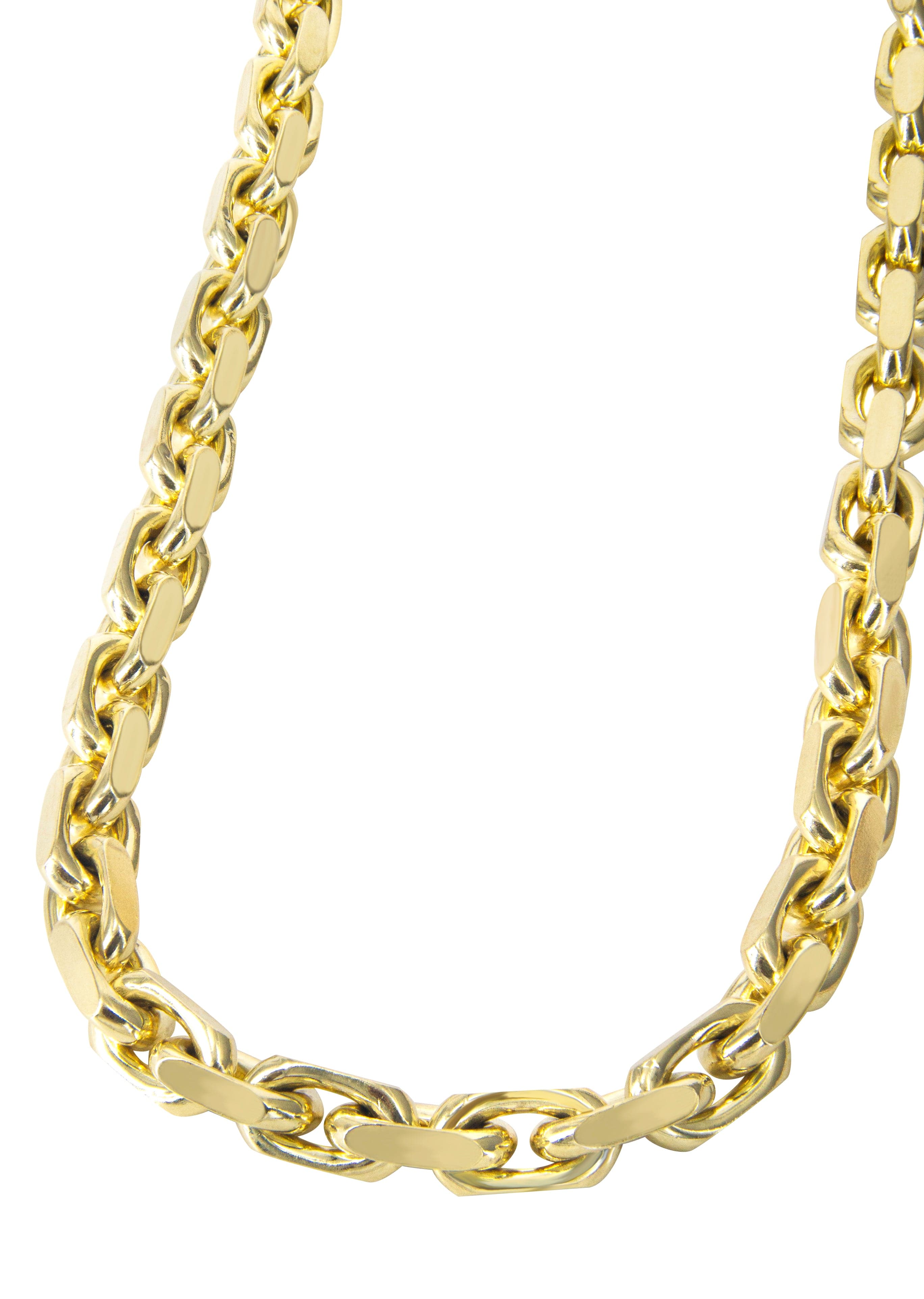 10K & 14K Solid Gold Men's Hermes Link Chain Necklace - Durable Luxury Jewelry for Everyday Wear, Gifts & Special Occasions