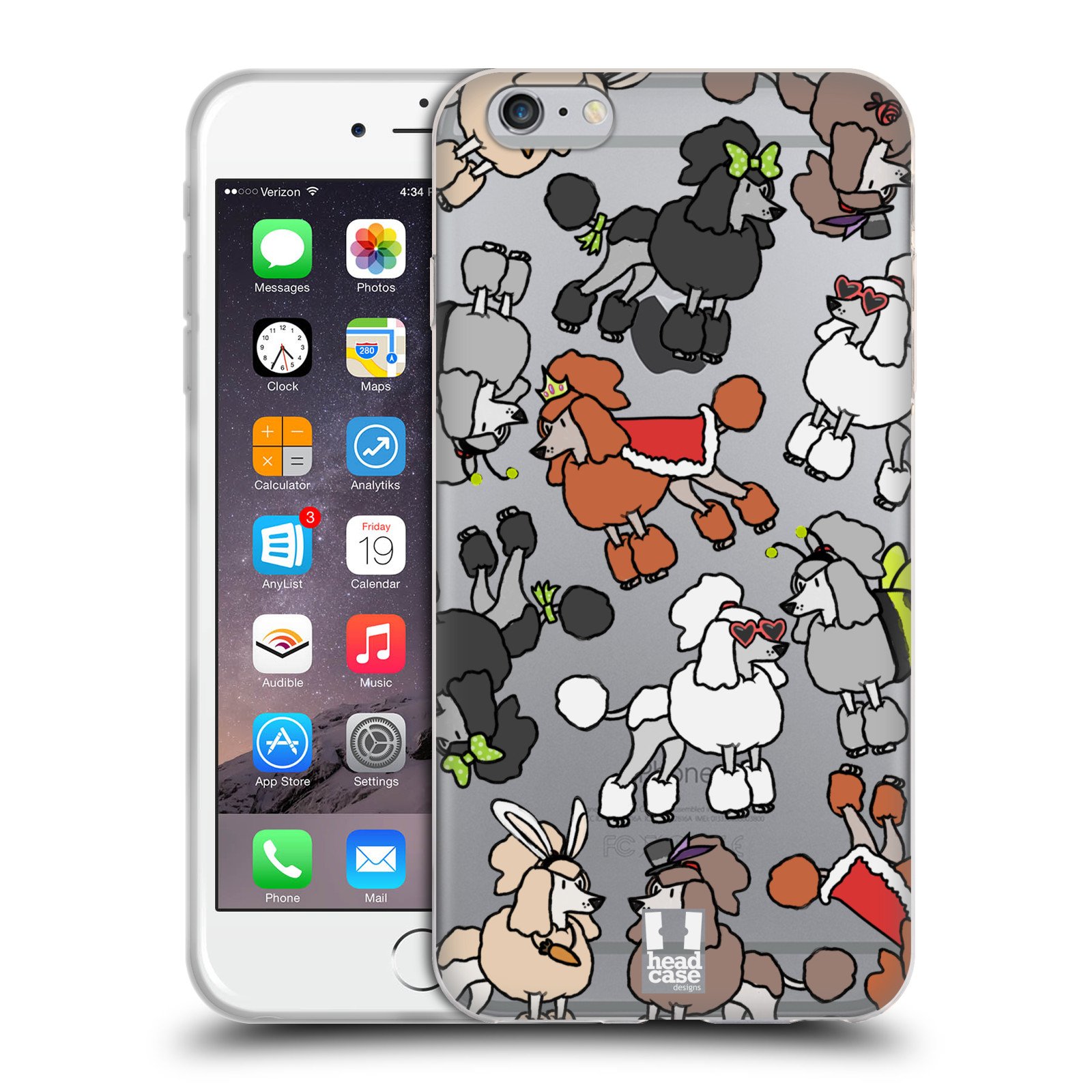 Head Case Designs Miniature Poodle Dog Breed Soft Gel Phone Case - Compatible with Apple iPhone 6 Plus & 6s Plus - Cute Protective Cover for Everyday Use, Work & Travel