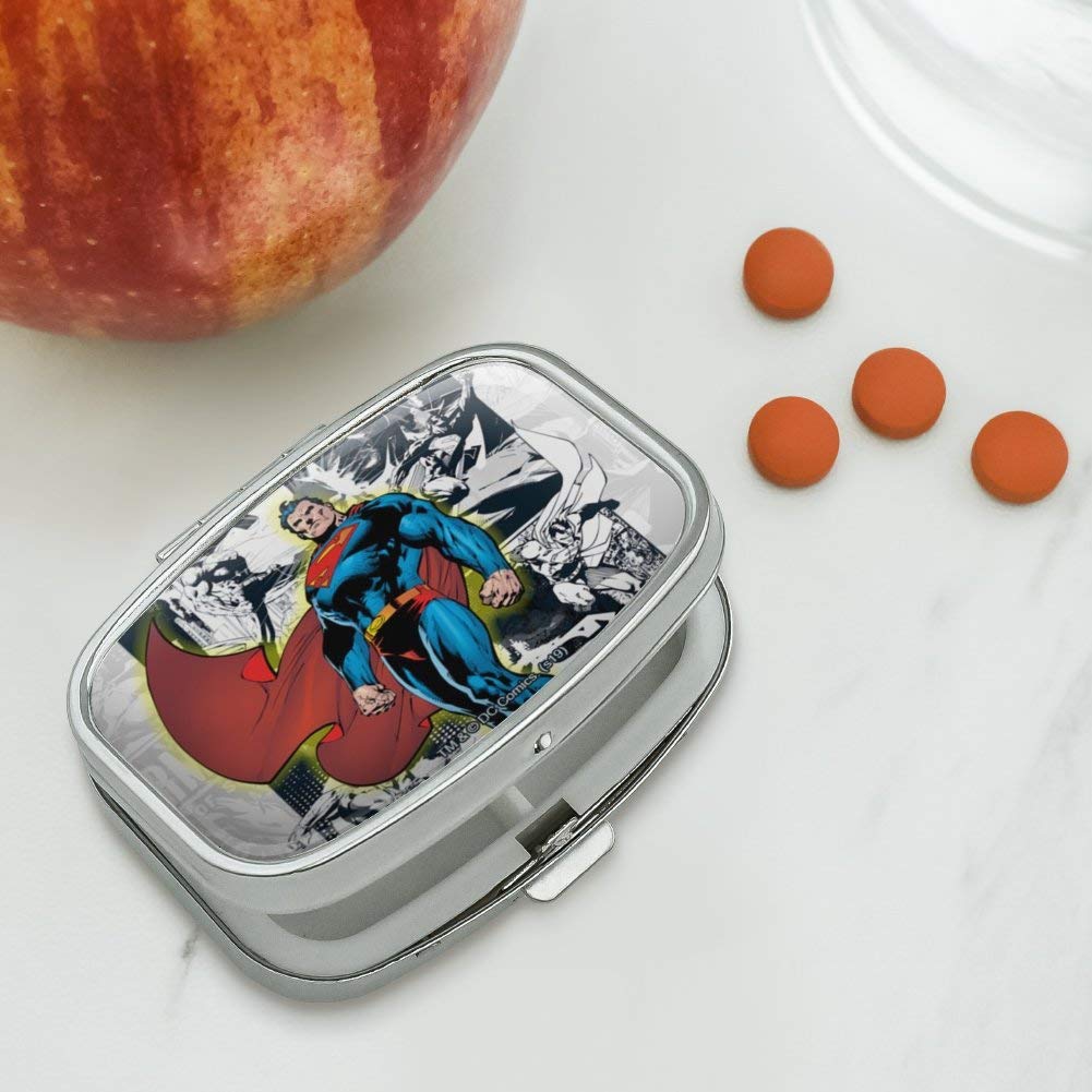 Superman Glowing Aura Rectangle Pill Case - Stylish Trinket Box for Jewelry & Small Items | Perfect Gift for Collectors & DC Fans | Home Decor, Office Organizer & Travel Essential