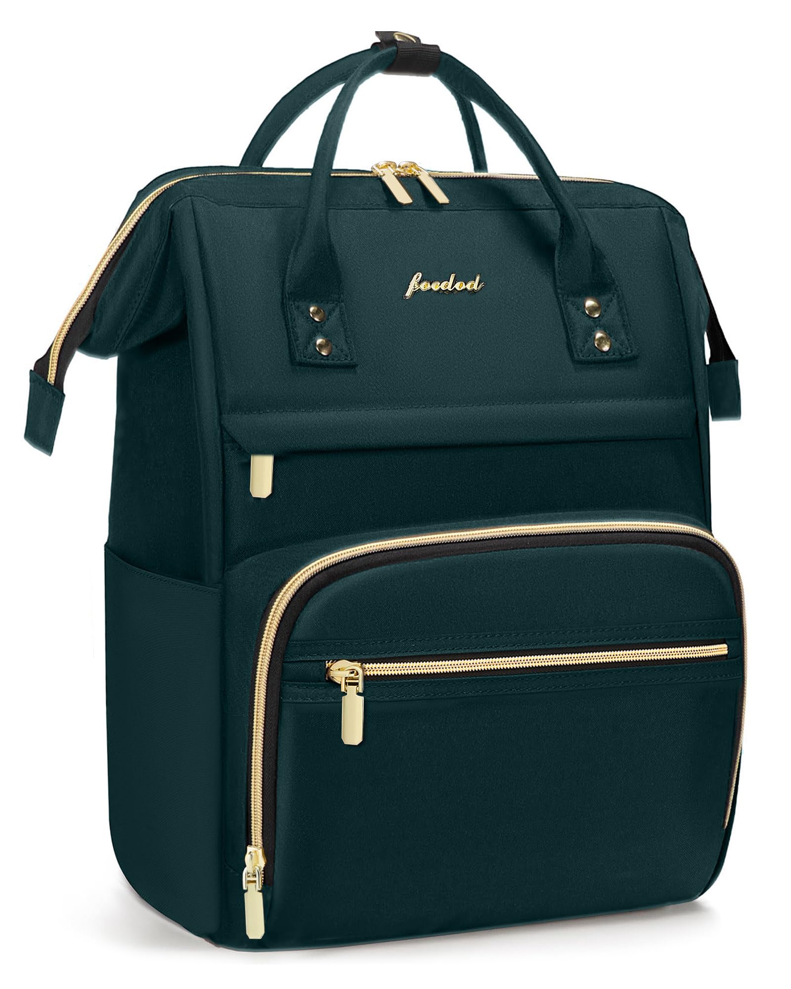 Professional Women's Laptop Backpack - 15.6 Inch Waterproof Work Bag with USB Port, Dark Green Travel Backpack for Nurse, Teacher, Office, and College Students