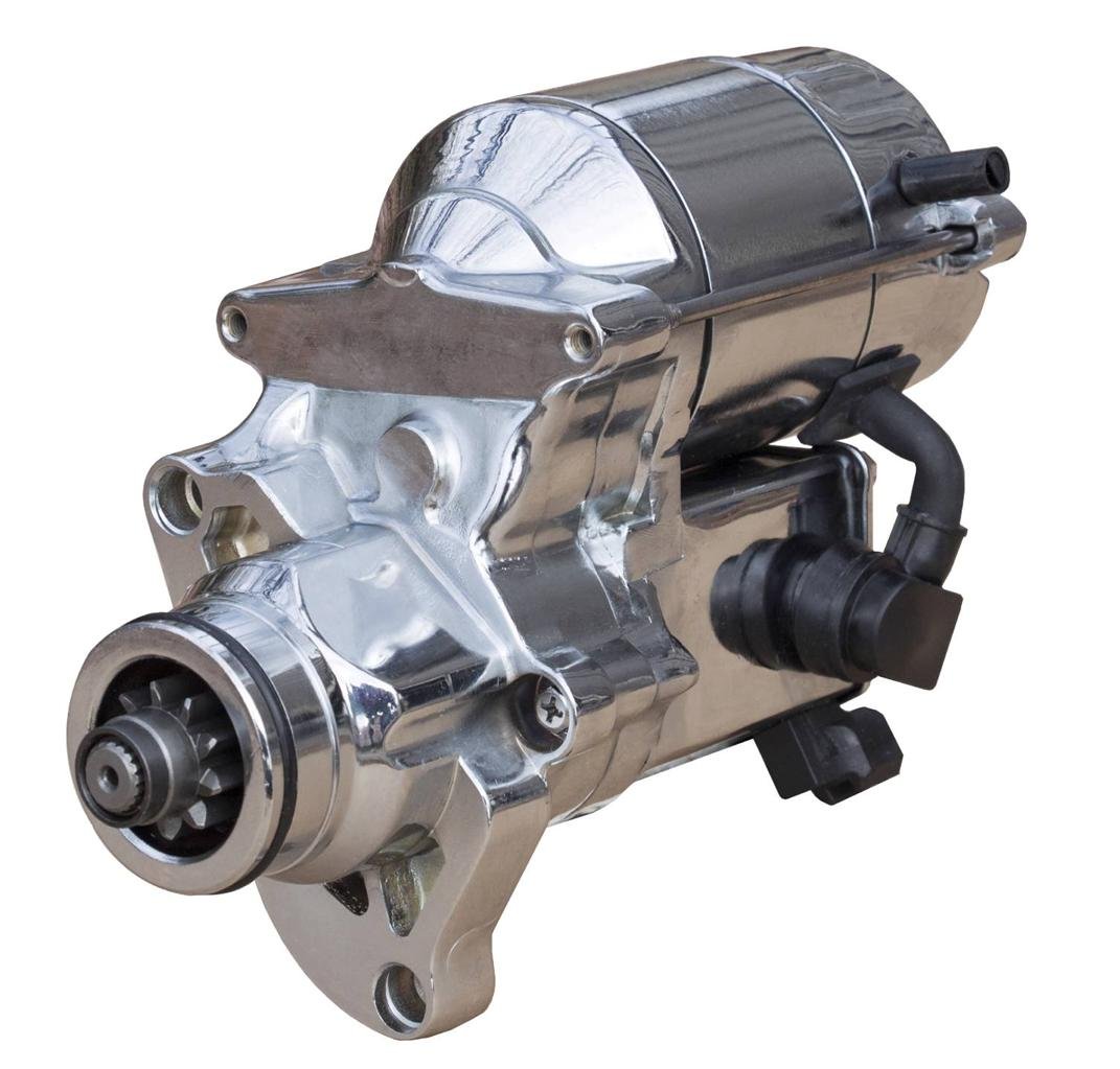 RAREELECTRICAL New Chrome Starter Motor Compatible With 2007-2012 Harley Davidson Dyna Street Bob FXDB 31621-06A - Perfect for Motorcycle Repair & Replacement Parts