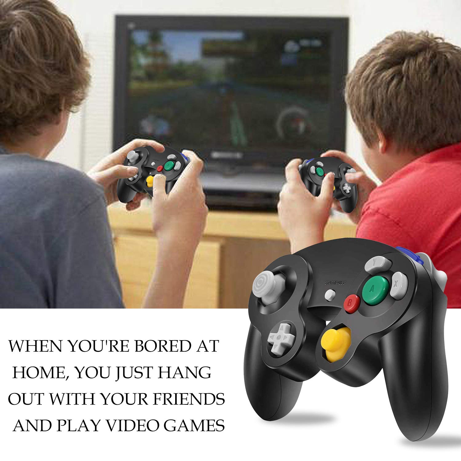 2-Pack Black Wired GameCube Controller for Nintendo Wii & PC - Perfect for Super Smash Bros, Mario Kart & Retro Gaming