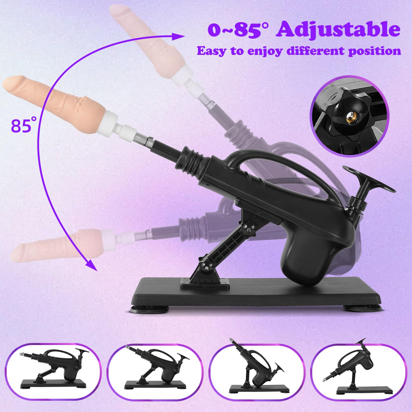 Heating & Vibrating Dildo Sex Machine with Suction Cup - Automatic Thrusting Device for G Spot & Anal Stimulation - Adult Sex Toy with 3 XLR Connector - Perfect for Solo Play & Couples' Intimate Moments