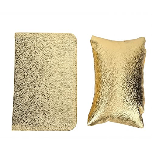 Premium PU Nail Art Hand Cushion - Detachable Washable Salon Wrist Support Pillow for Manicure & Pedicure (Gold) | Comfortable Hand Holder for Nail Technicians & Spa Professionals | Ideal for Salon, Home Nail Care & Professional Use